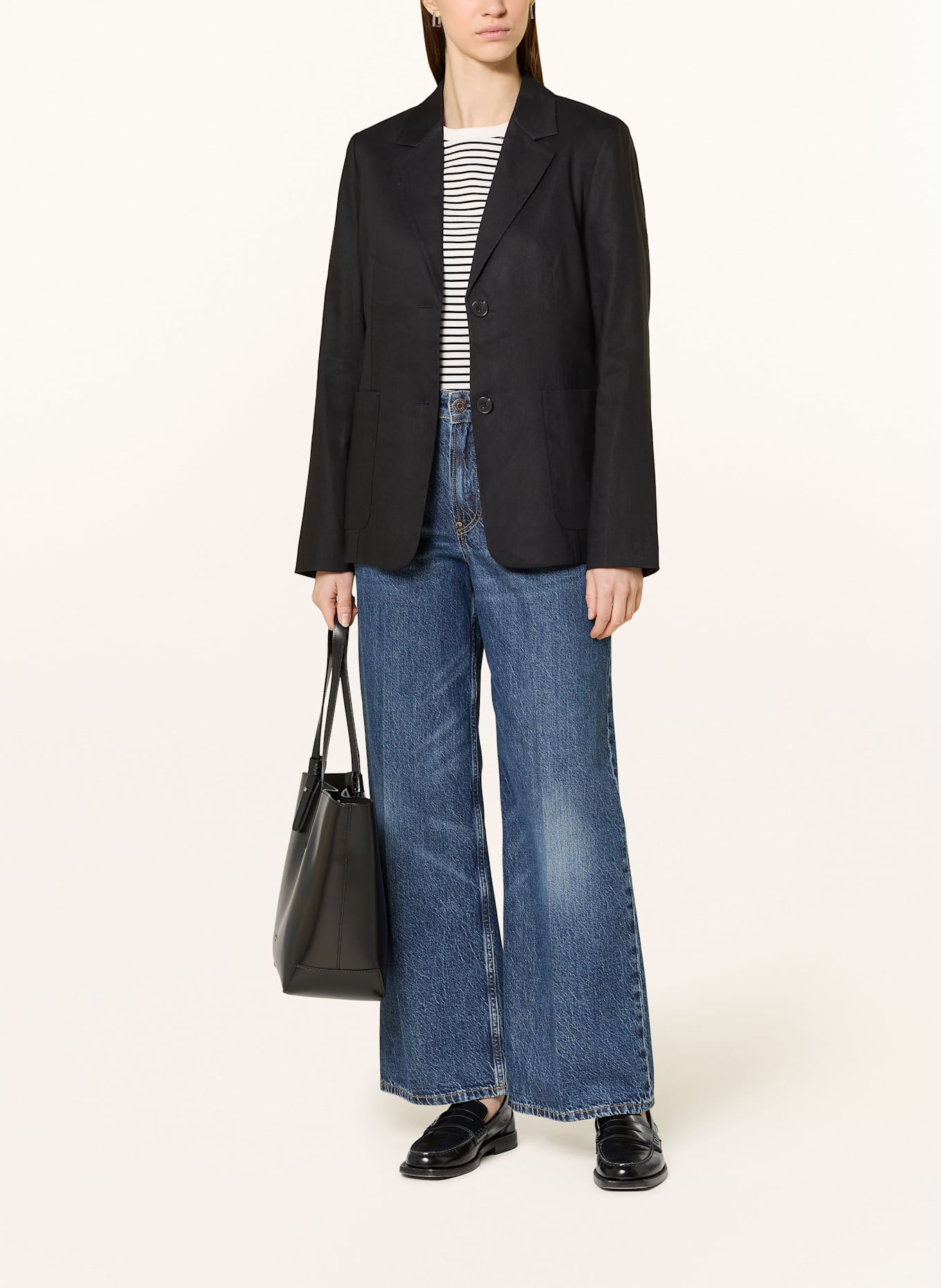 Marc O'Polo Blejzr s příměsí lnu: ČERNÁ