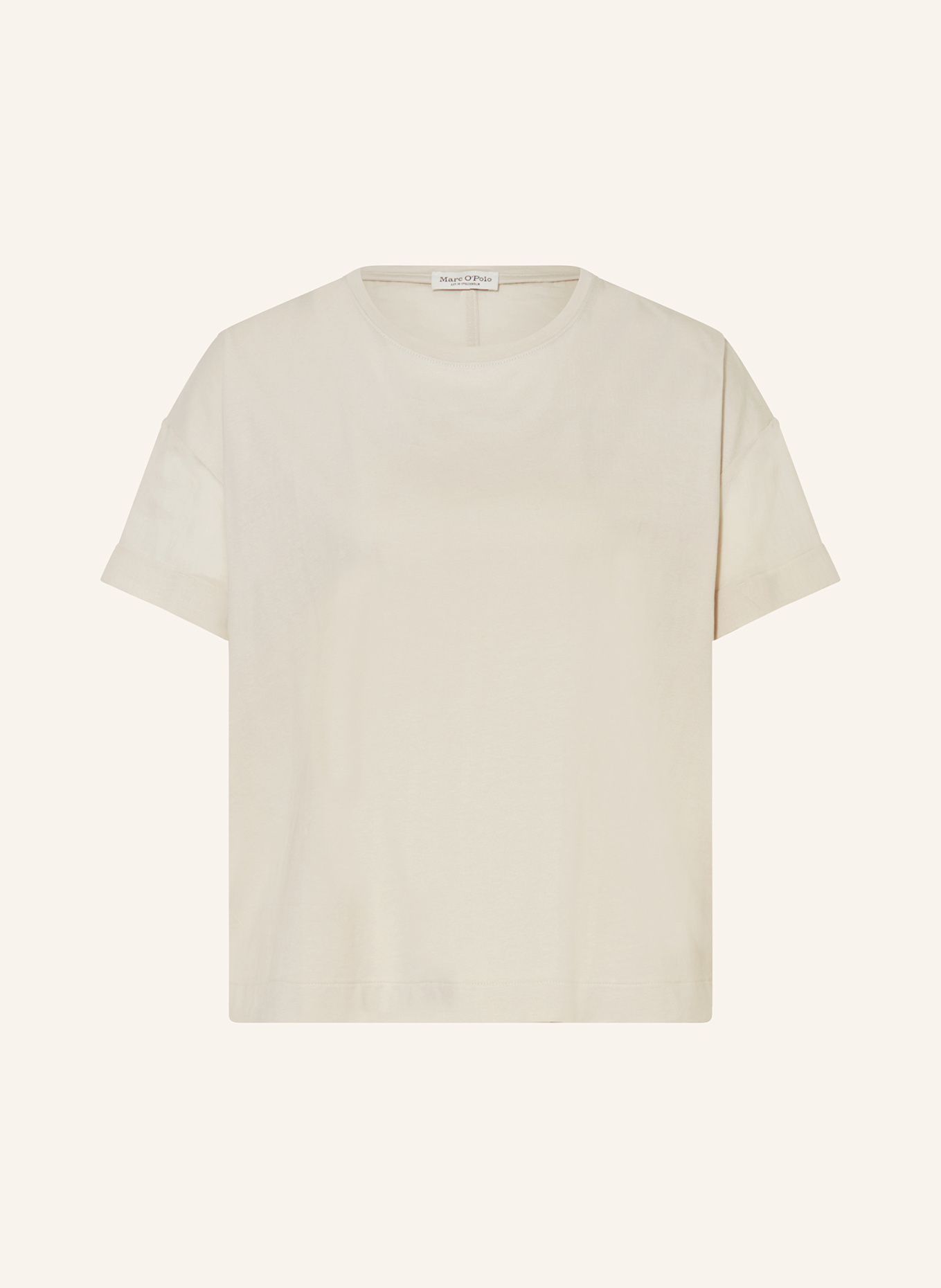 Marc O'Polo T-Shirt im Materialmix: BEIGE