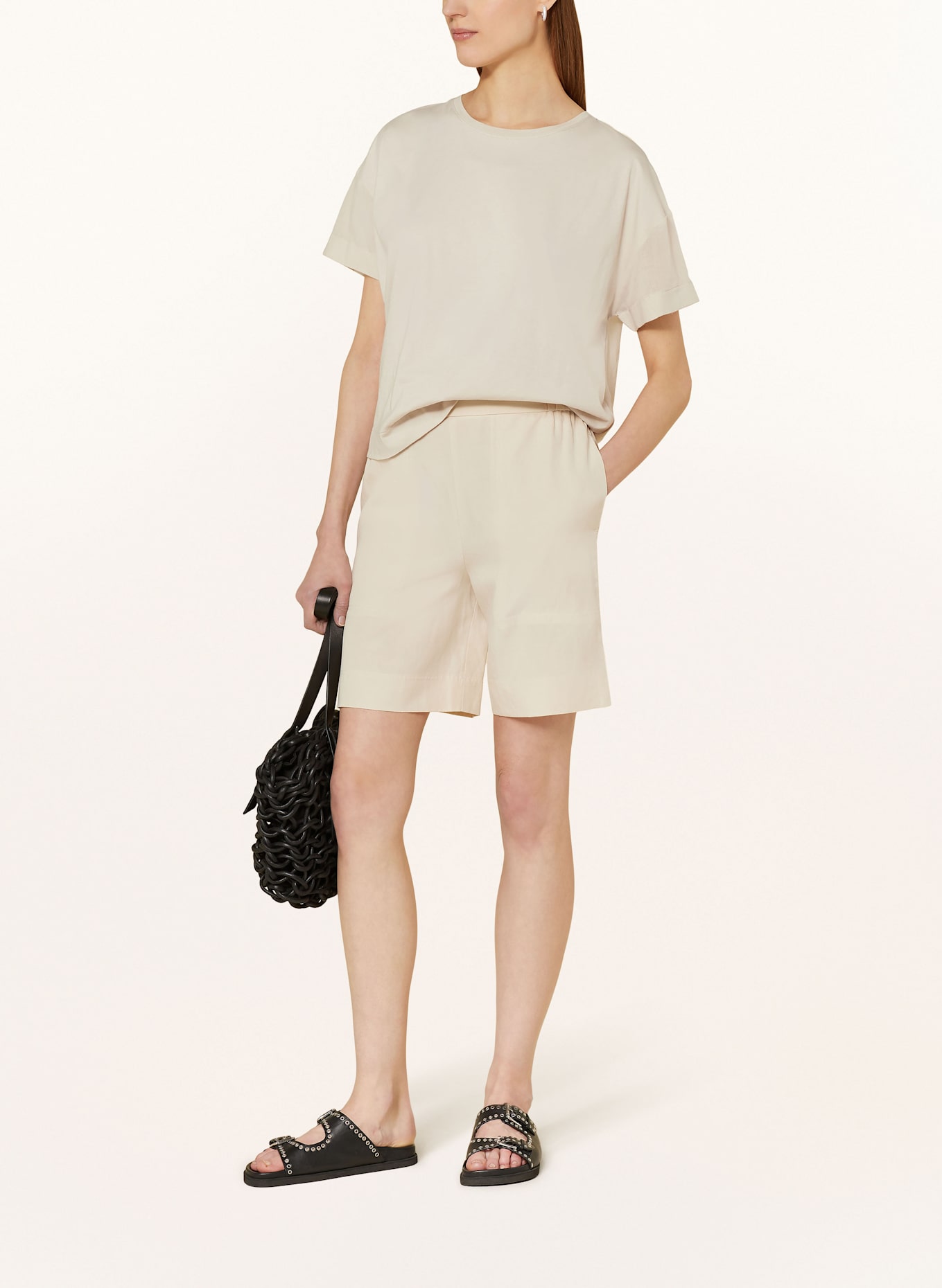 Marc O'Polo T-Shirt im Materialmix: BEIGE