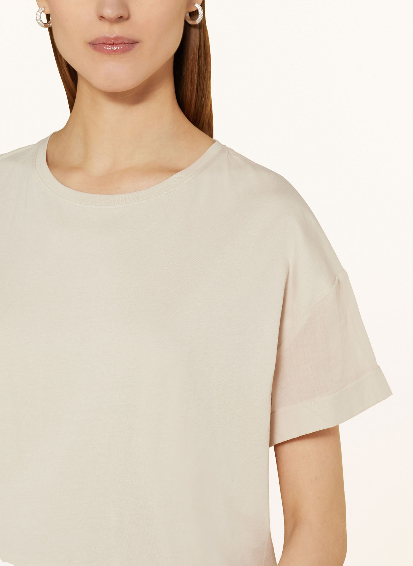 Marc O'Polo T-Shirt im Materialmix: BEIGE