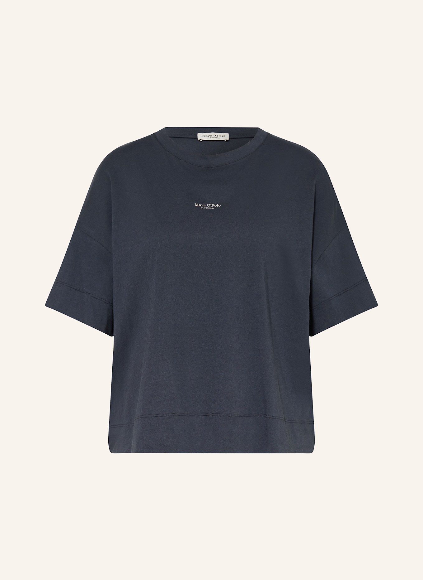Marc O'Polo T-Shirt: DUNKELBLAU / CREME