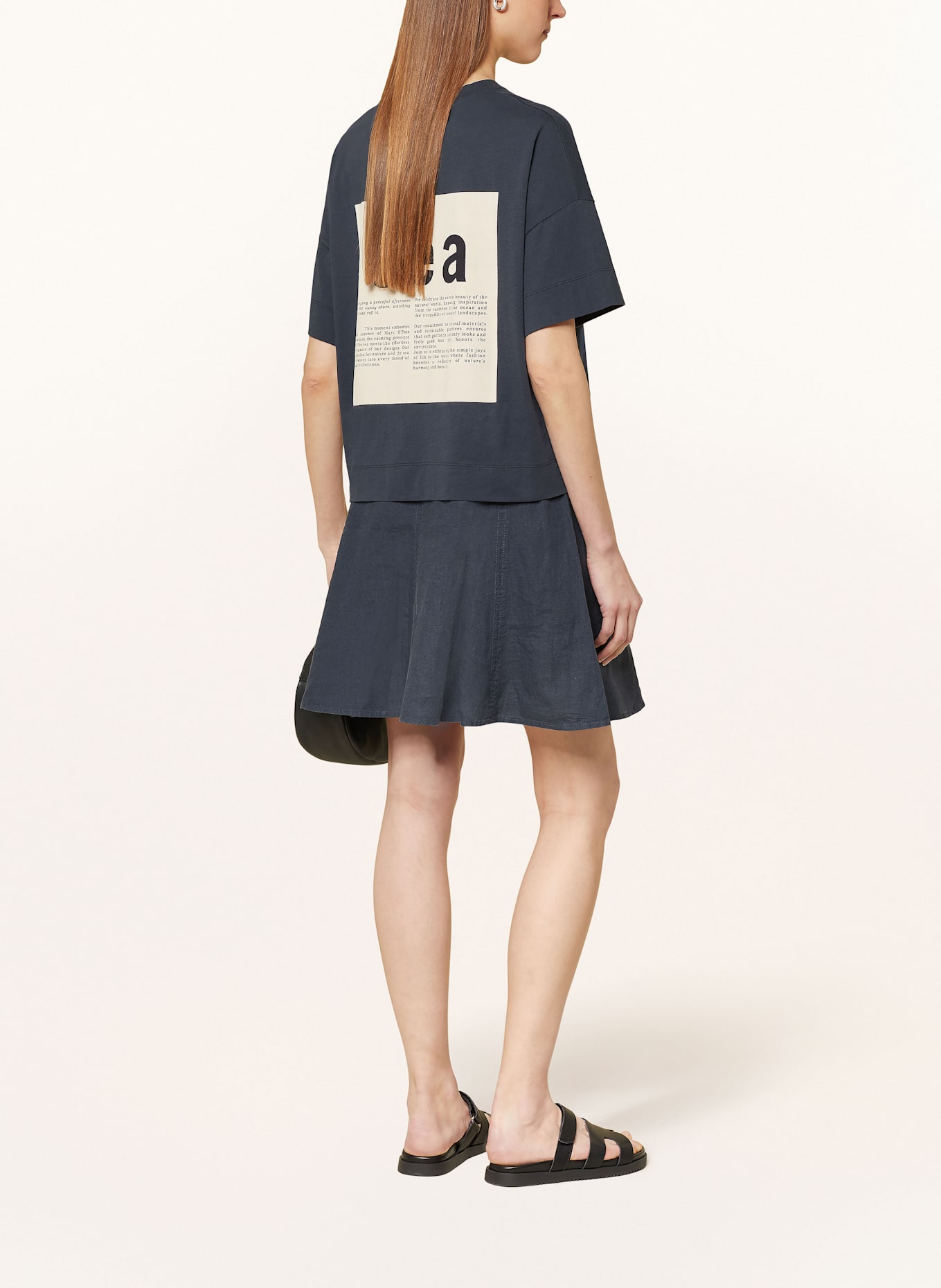 Marc O'Polo T-Shirt: DUNKELBLAU / CREME