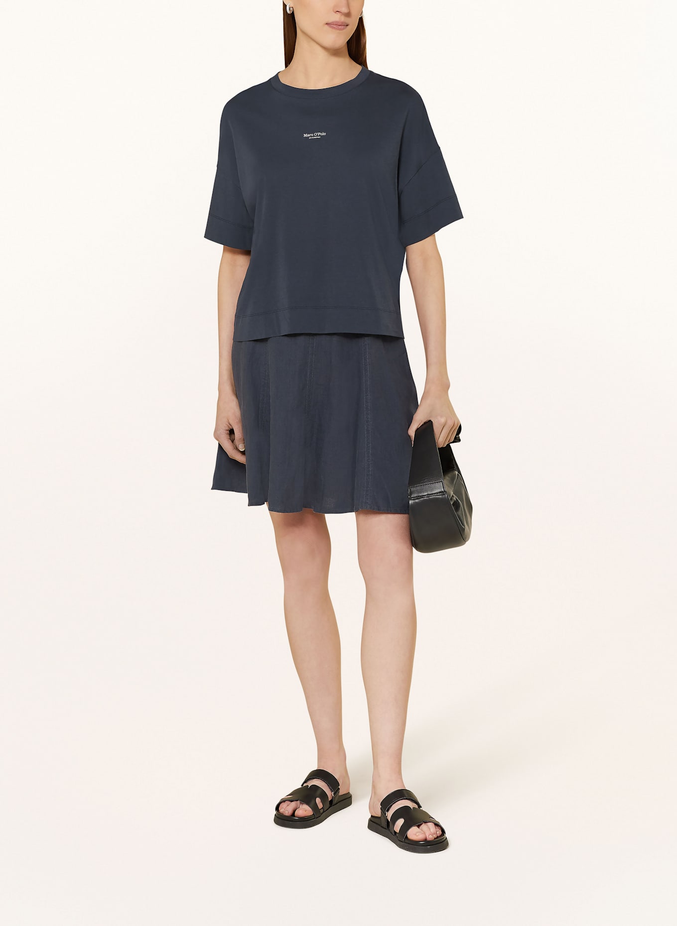 Marc O'Polo T-Shirt: DUNKELBLAU / CREME