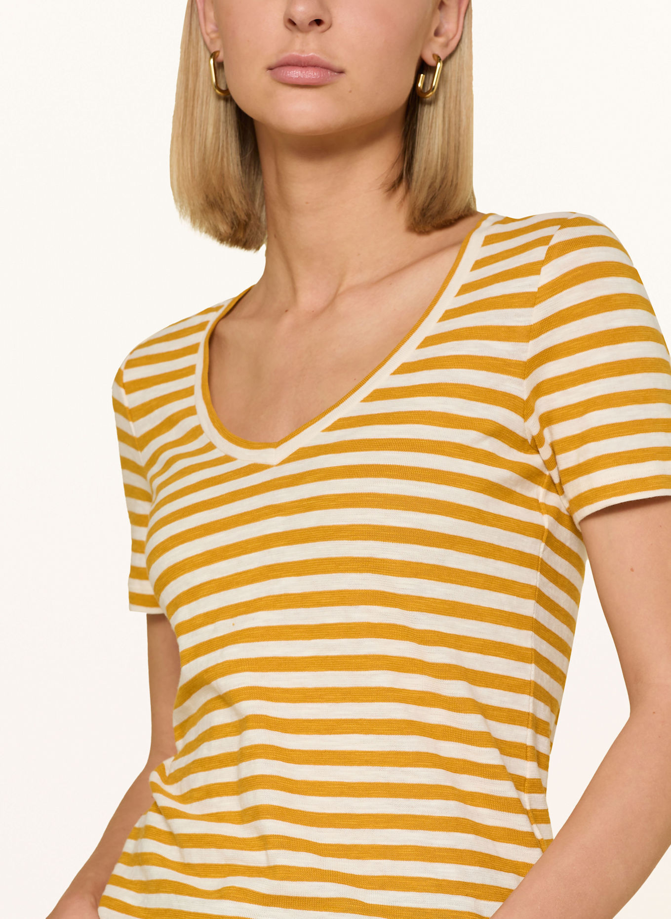 Marc O'Polo Strickshirt: WEISS / DUNKELGELB