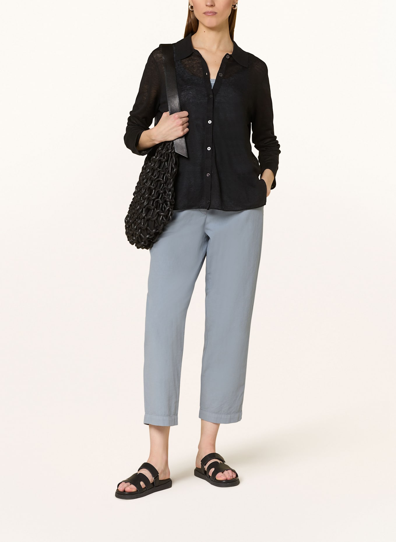 Marc O'Polo Hemdbluse aus Leinen: SCHWARZ