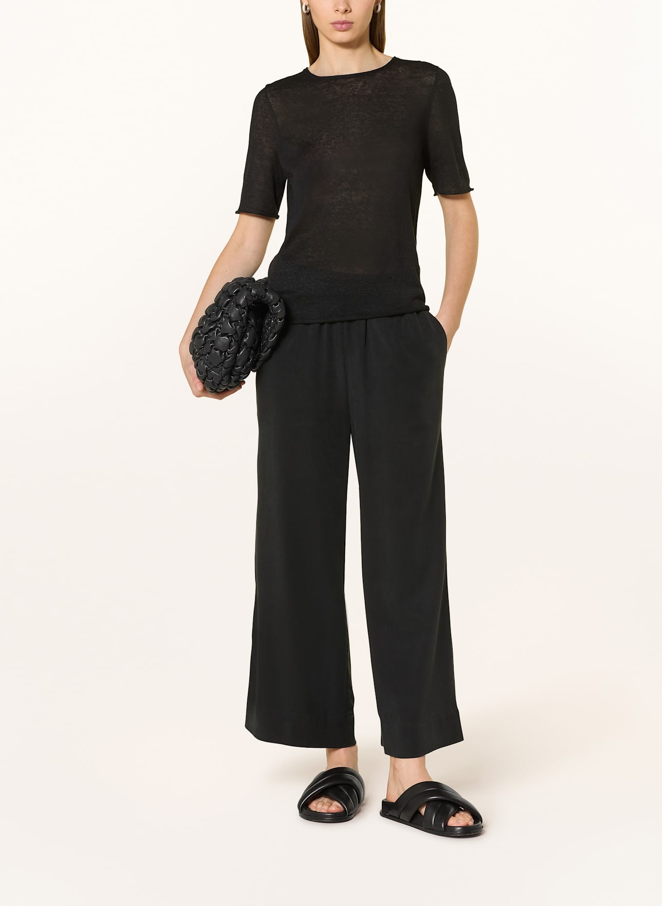 Marc O'Polo Strickshirt aus Leinen: SCHWARZ