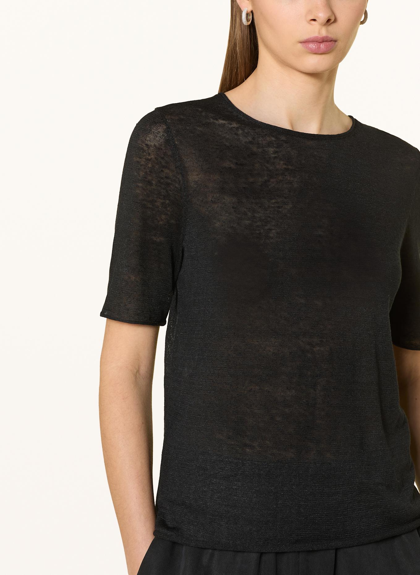 Marc O'Polo Strickshirt aus Leinen: SCHWARZ