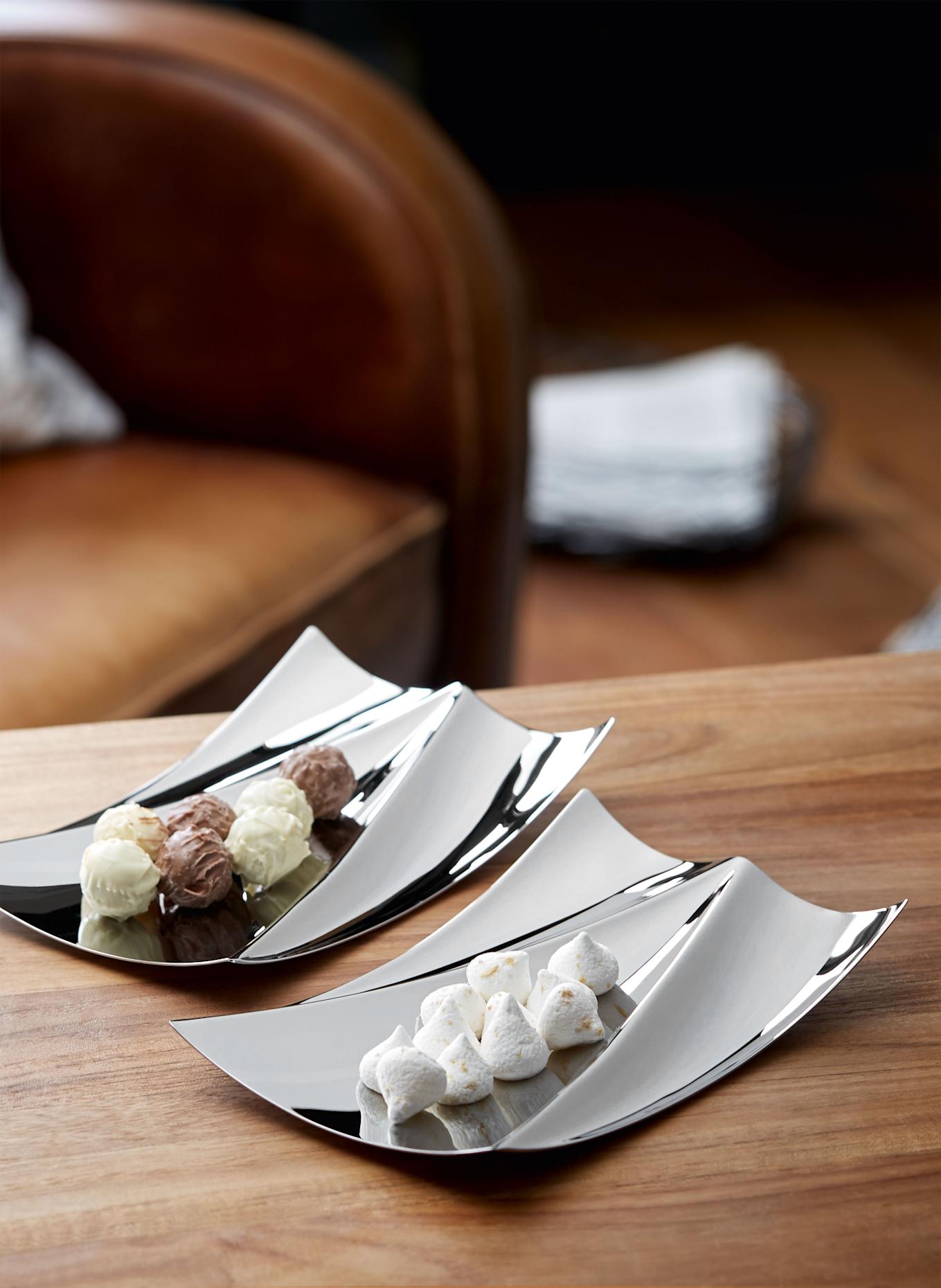 PHILIPPI 2-tgl. Set Konfektschalen ELBPHILHARMONIE: SILBER