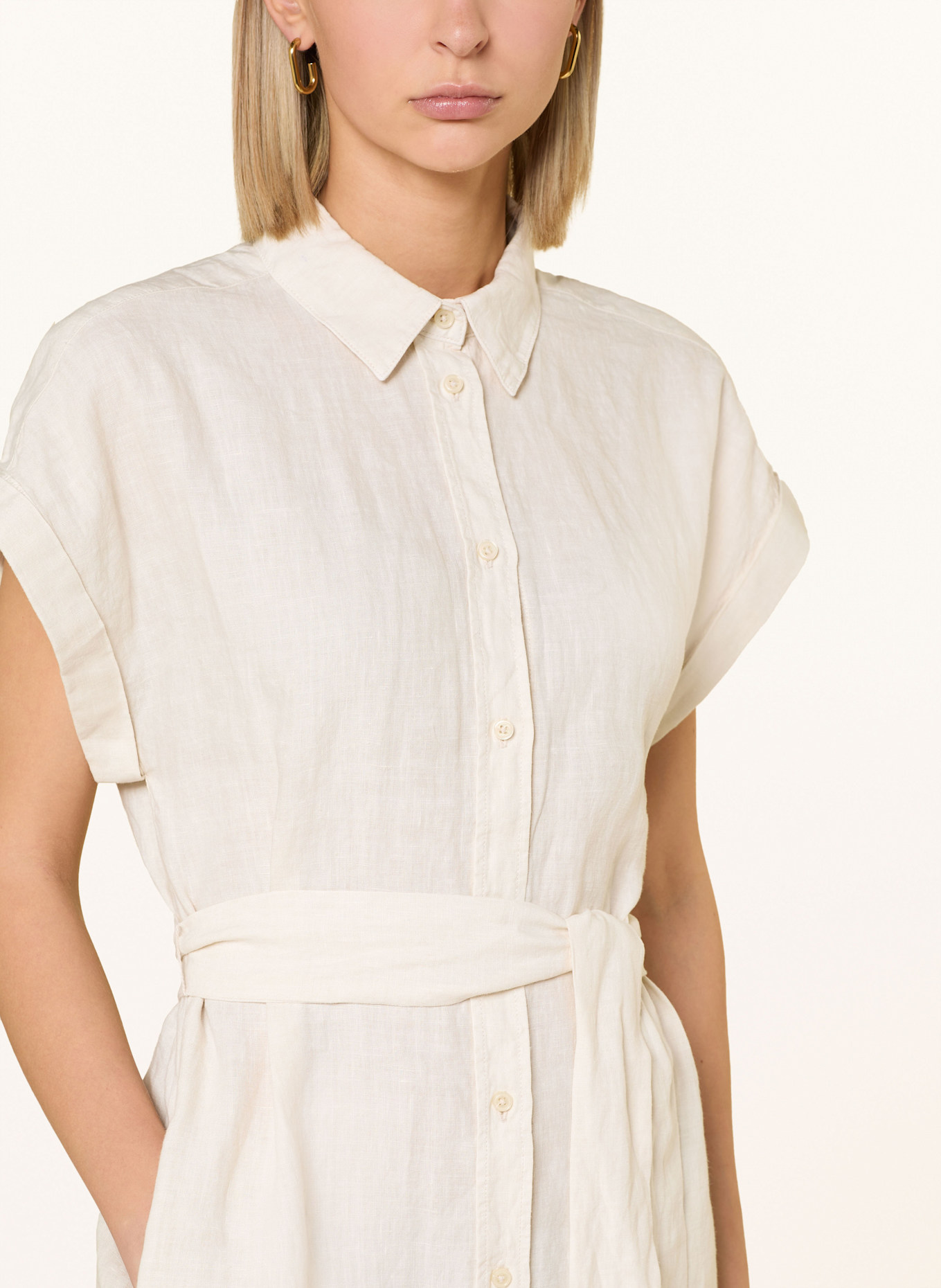 Marc O'Polo Hemdblusenkleid aus Leinen: CREME