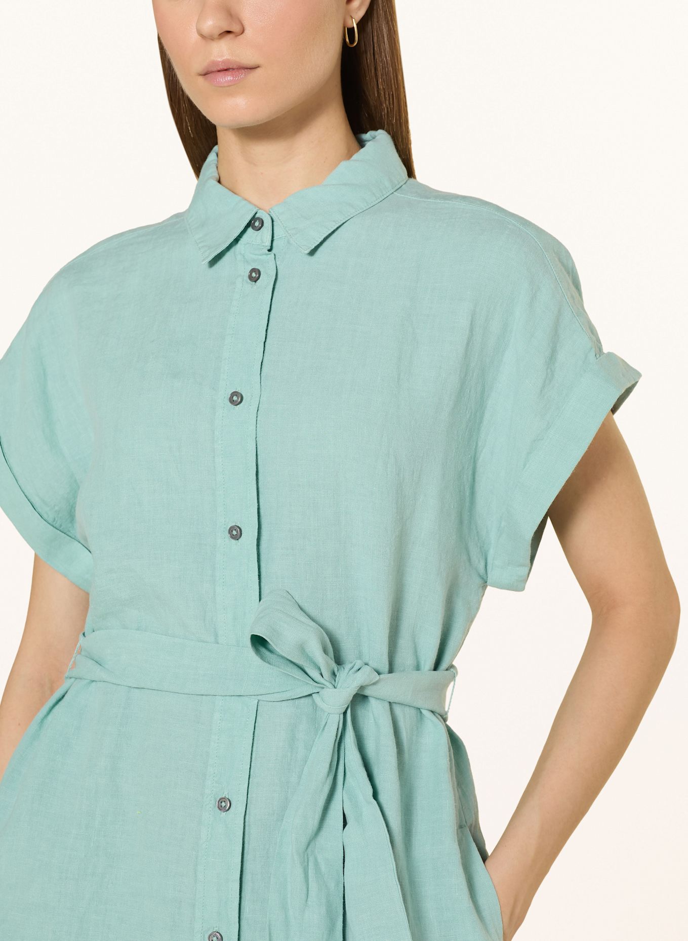 Marc O'Polo Hemdblusenkleid aus Leinen: TÜRKIS