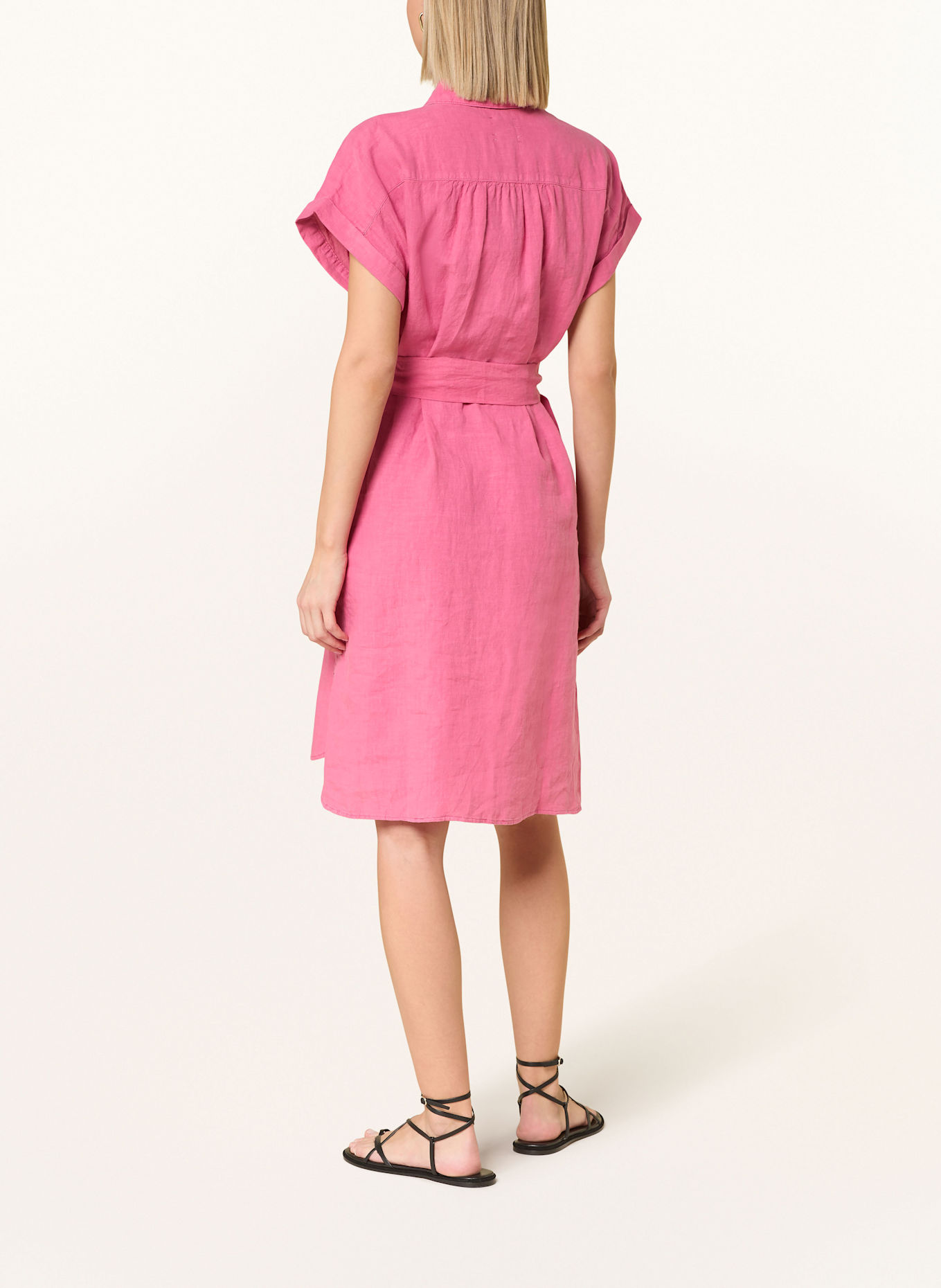 Marc O'Polo Hemdblusenkleid aus Leinen: HELLROT
