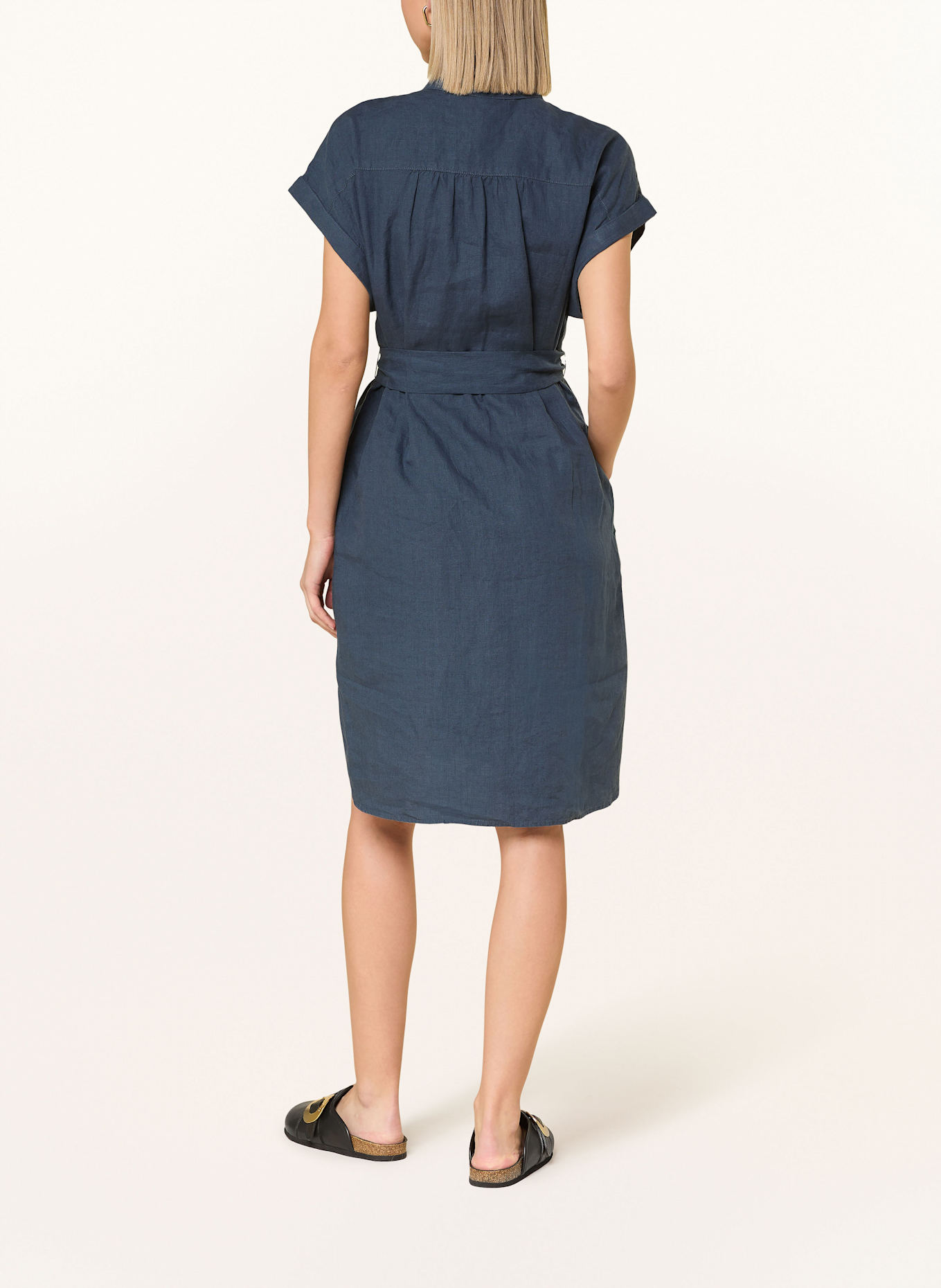 Marc O'Polo Hemdblusenkleid aus Leinen: DUNKELBLAU