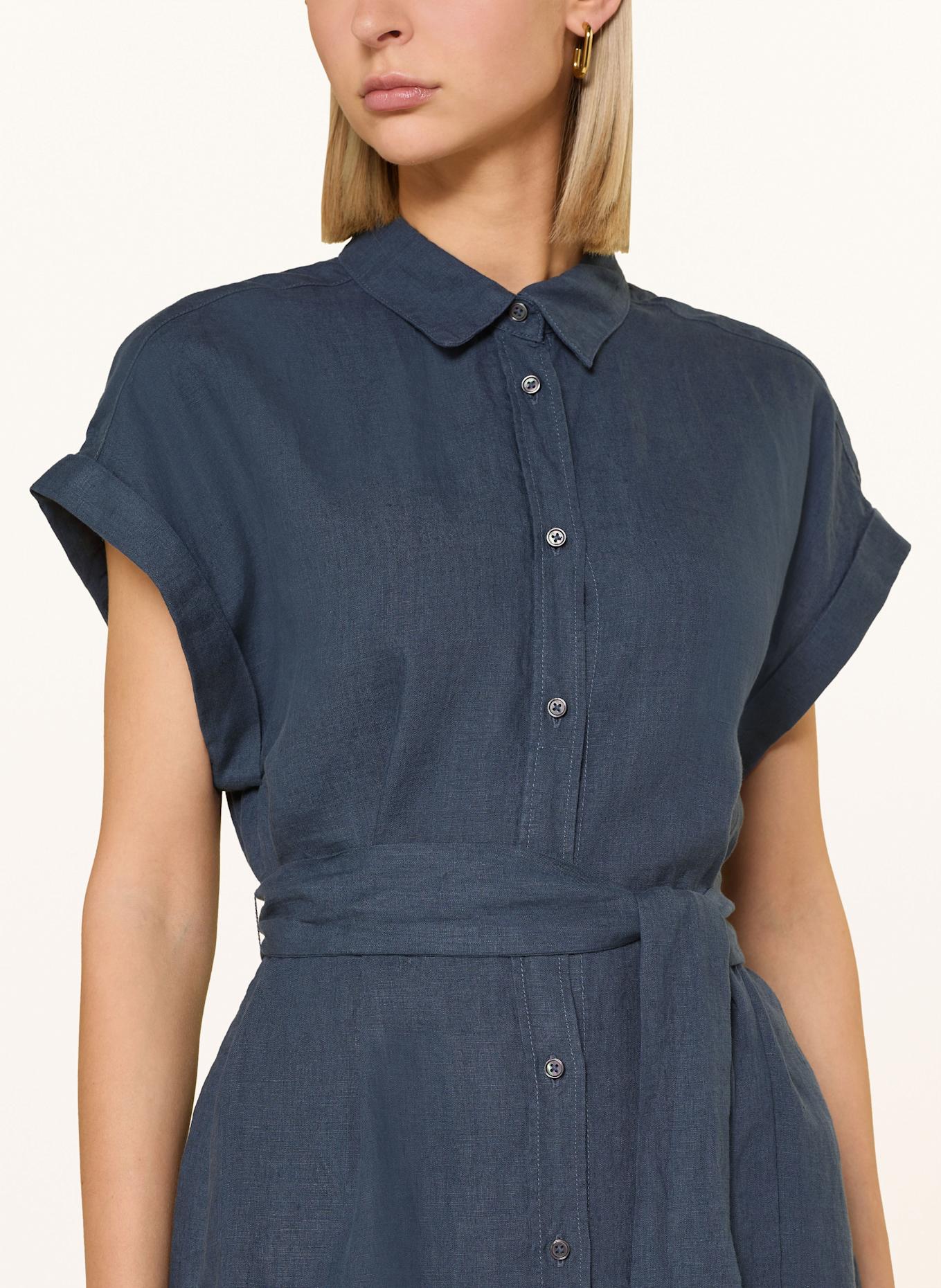 Marc O'Polo Hemdblusenkleid aus Leinen: DUNKELBLAU