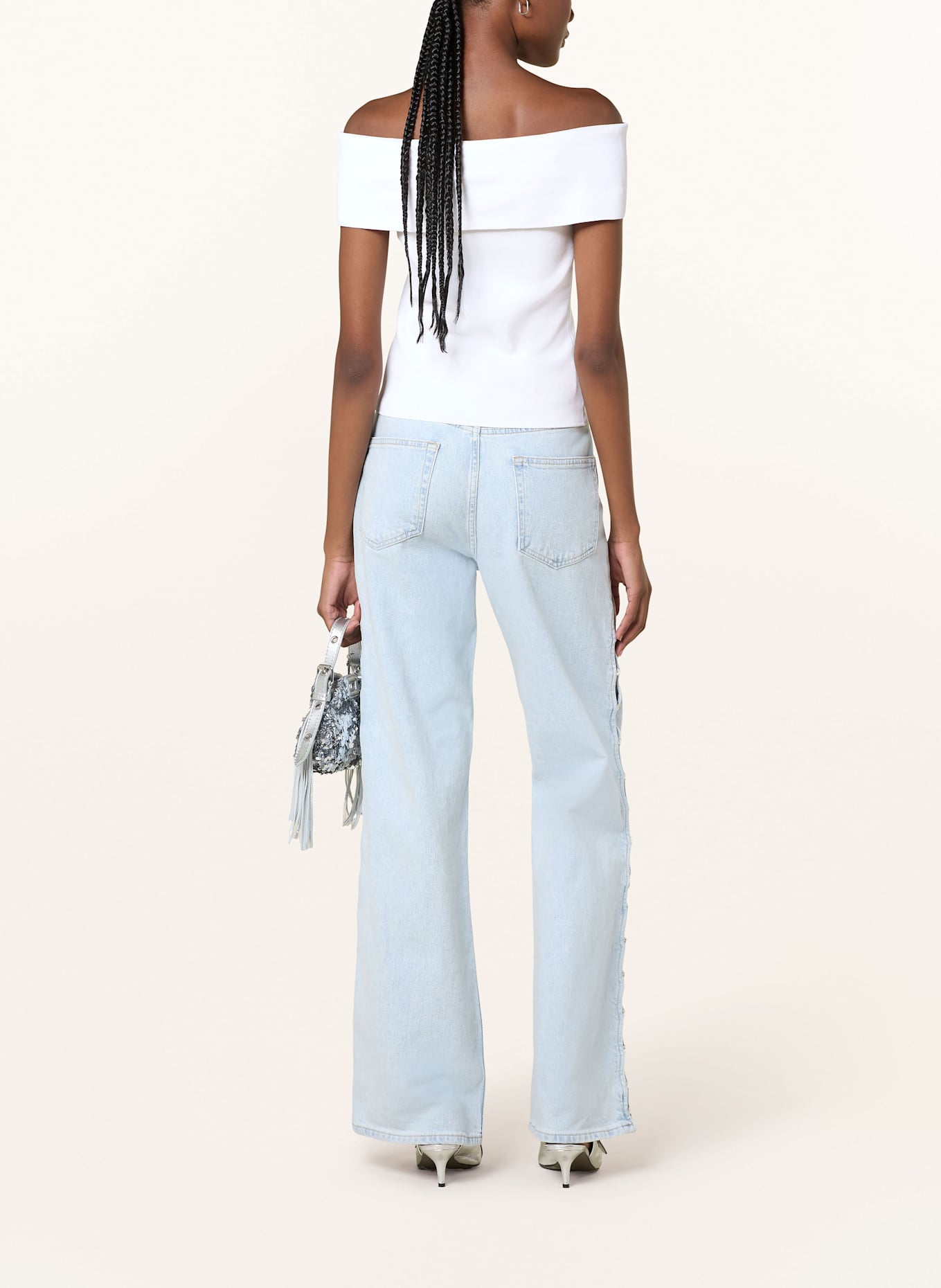 maje Off-Shoulder-Top: CREME