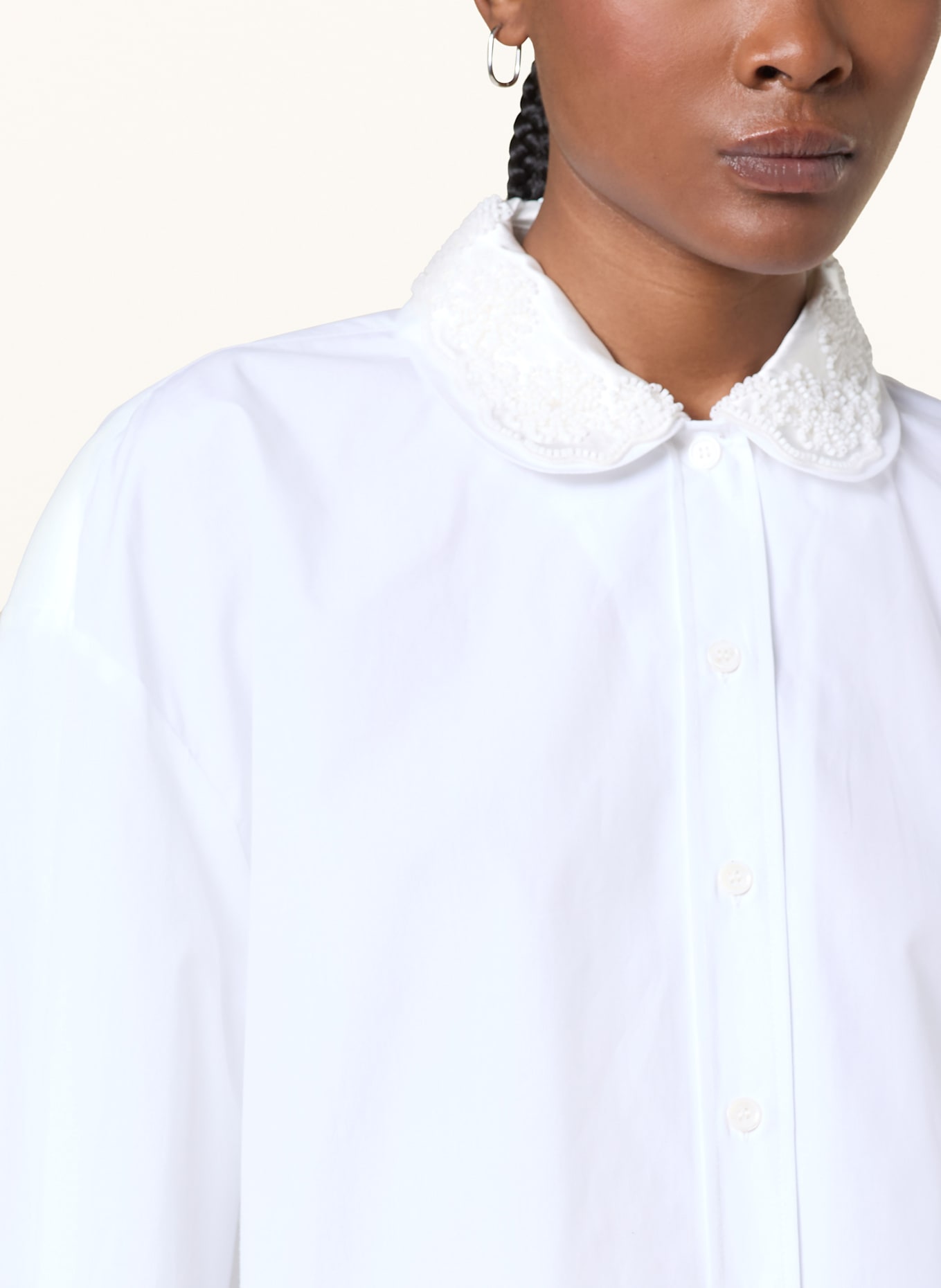 maje Bluse mit abnehmbarem Kragen: WEISS