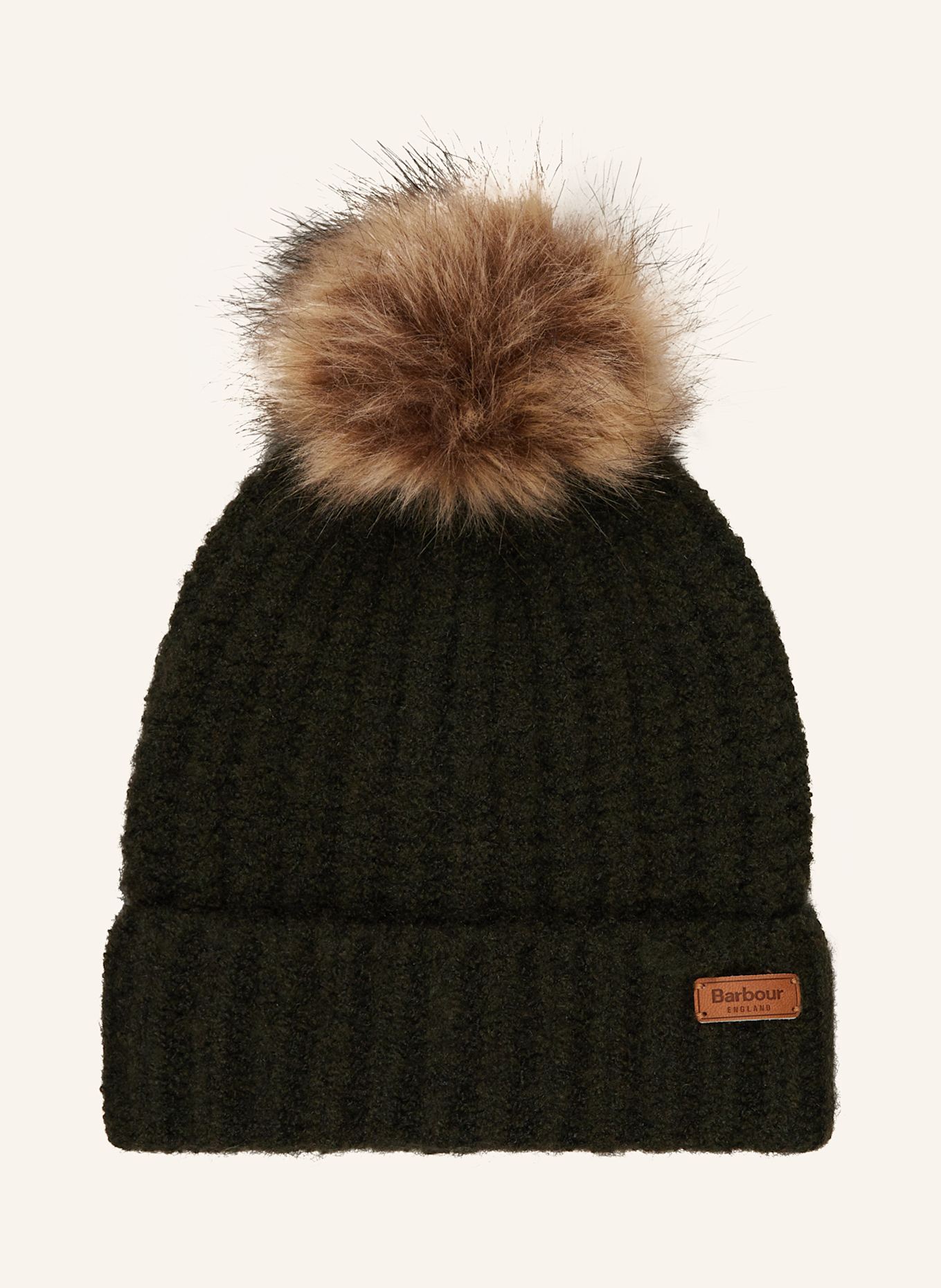 Barbour Set SALTBURN: Mütze mit Kunstpelz und Schal: GN51 Ancient Loden/Dk Green