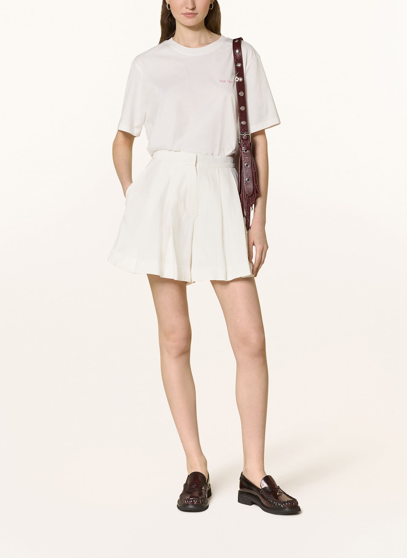 maje Shorts mit Leinen: ECRU