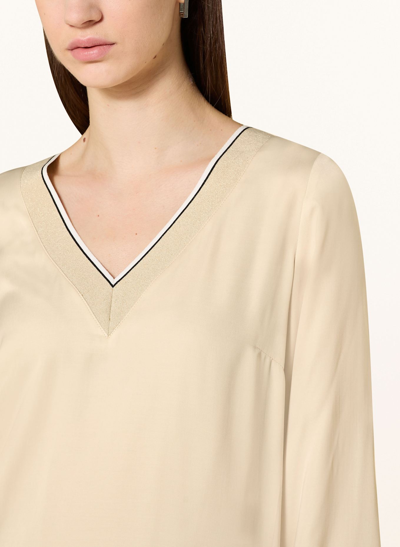MARC AUREL Blusenshirt aus Satin: CREME / SCHWARZ / WEISS