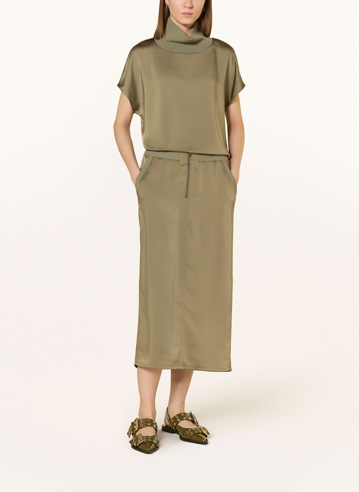 MARC AUREL Satinrock: KHAKI