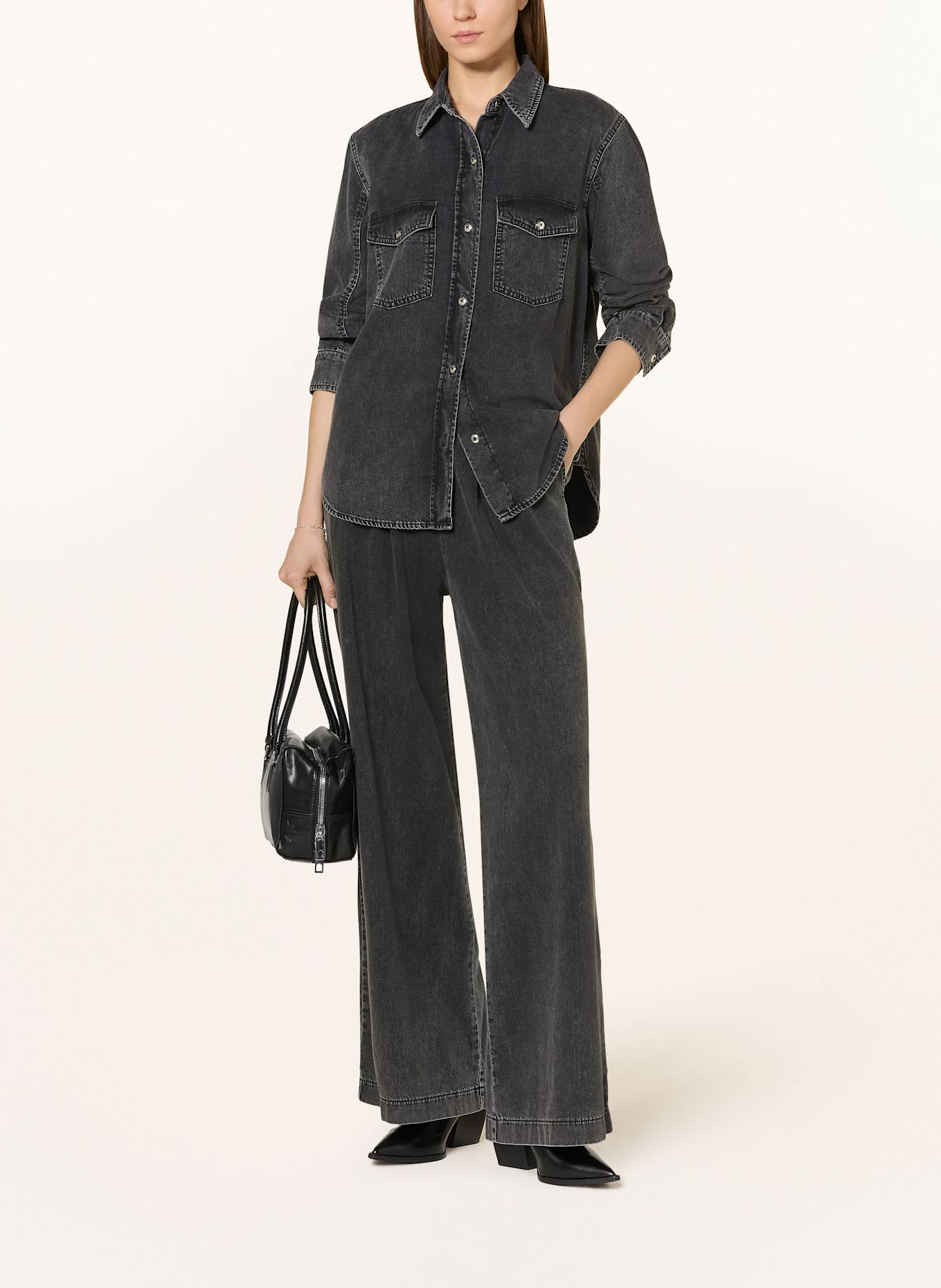 MARC AUREL Hemdbluse in Jeansoptik: DUNKELGRAU