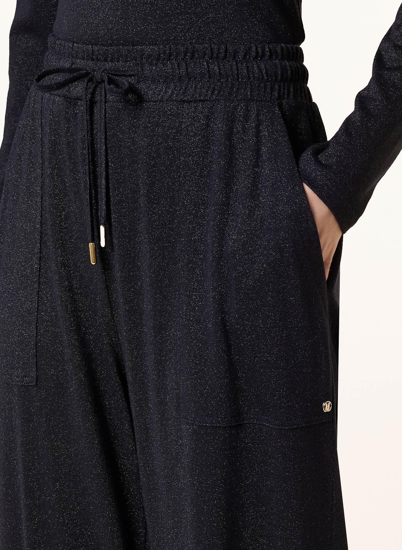 MARC AUREL Marlenehose aus Jersey mit Glitzergarn: DUNKELBLAU