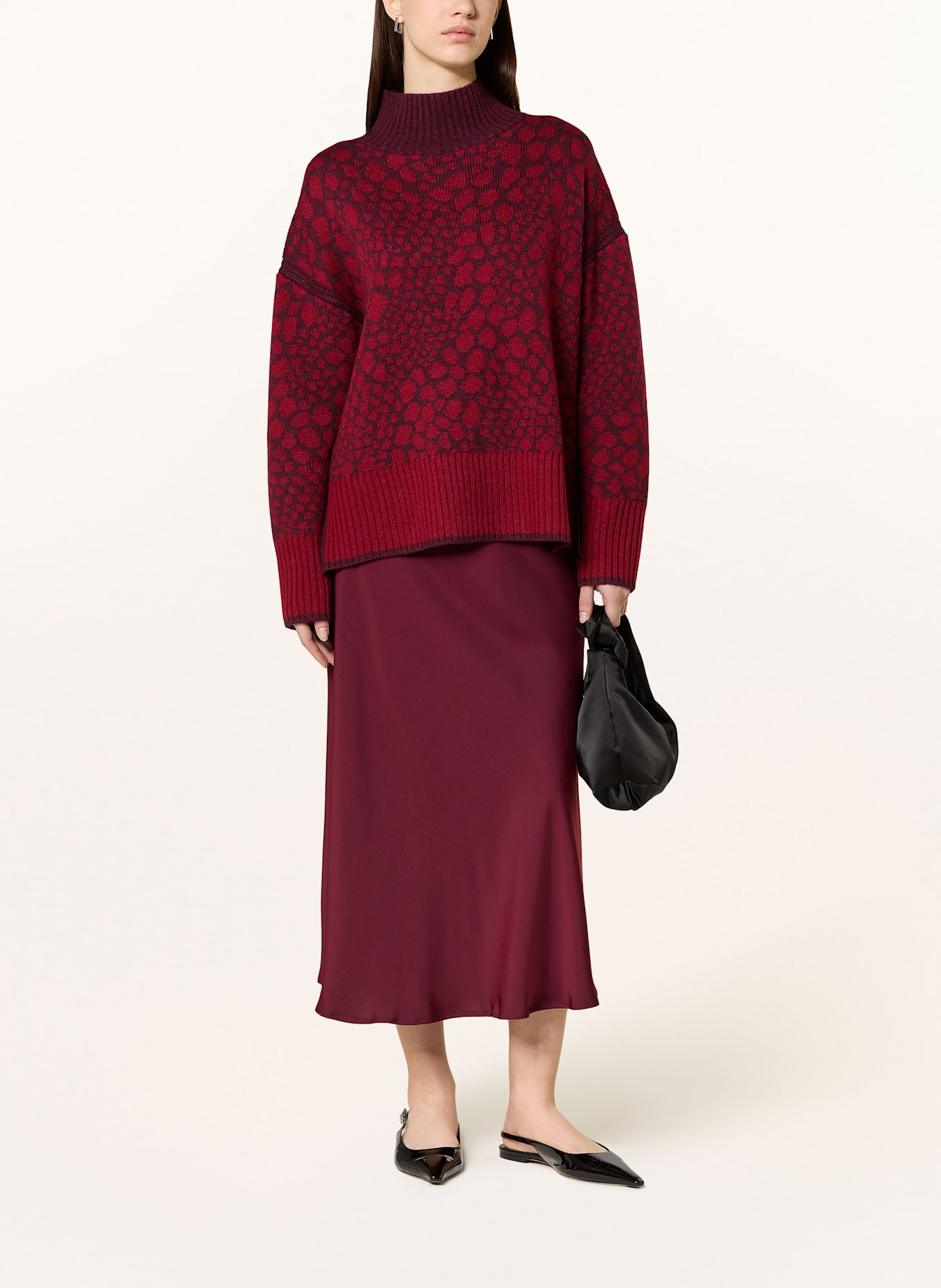 MARC AUREL Jacquard-Pullover: DUNKELROT / ROT