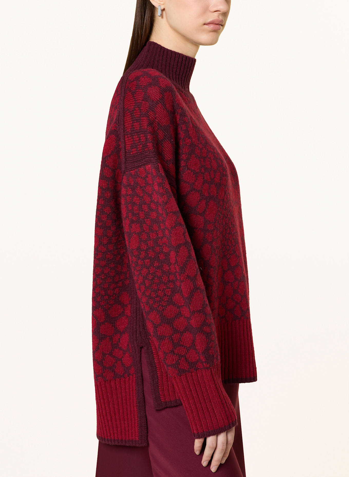 MARC AUREL Jacquard-Pullover: DUNKELROT / ROT