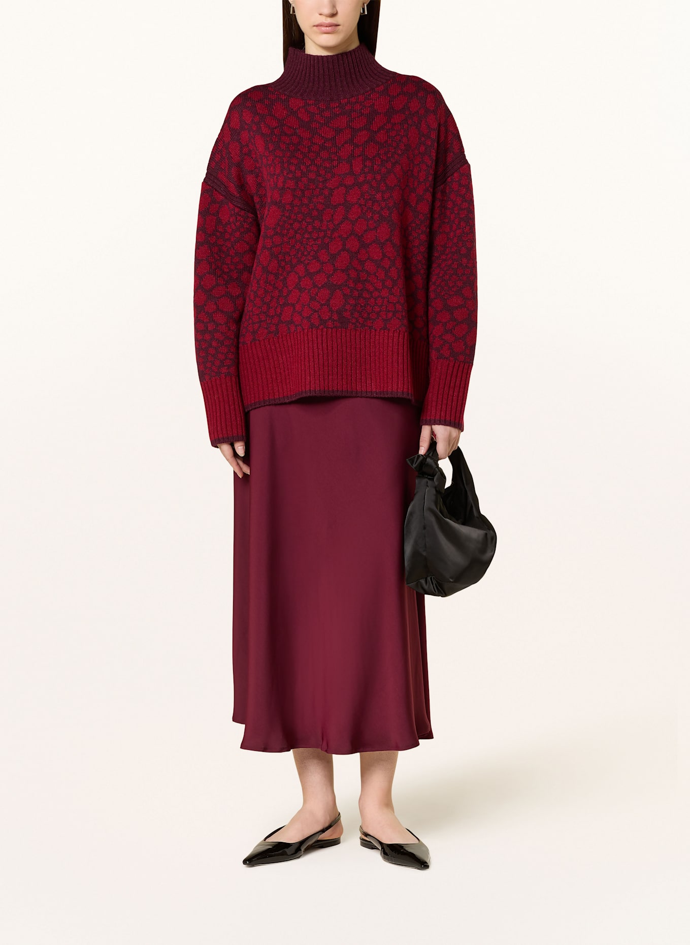 MARC AUREL Saténová sukně: TMAVĚ ČERVENÁ