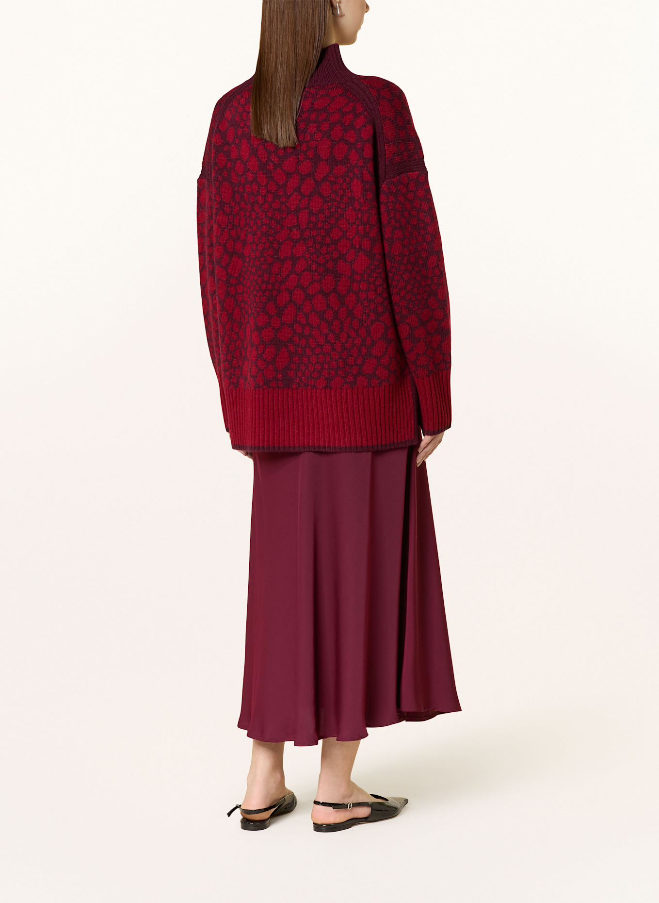 MARC AUREL Saténová sukně: TMAVĚ ČERVENÁ