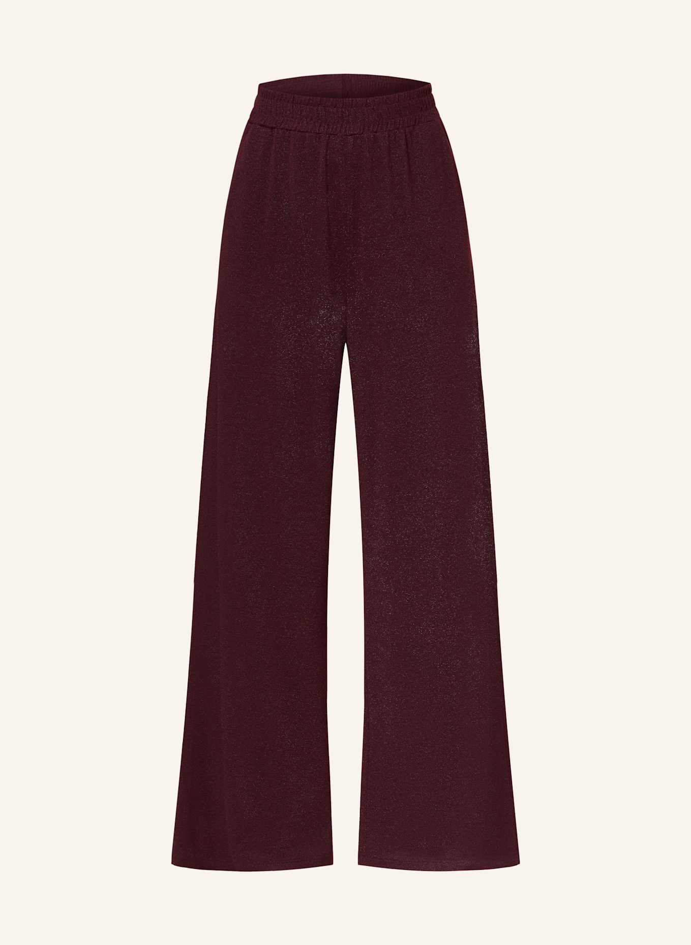 MARC AUREL Wide leg trousers with glitter thread: DARK RED