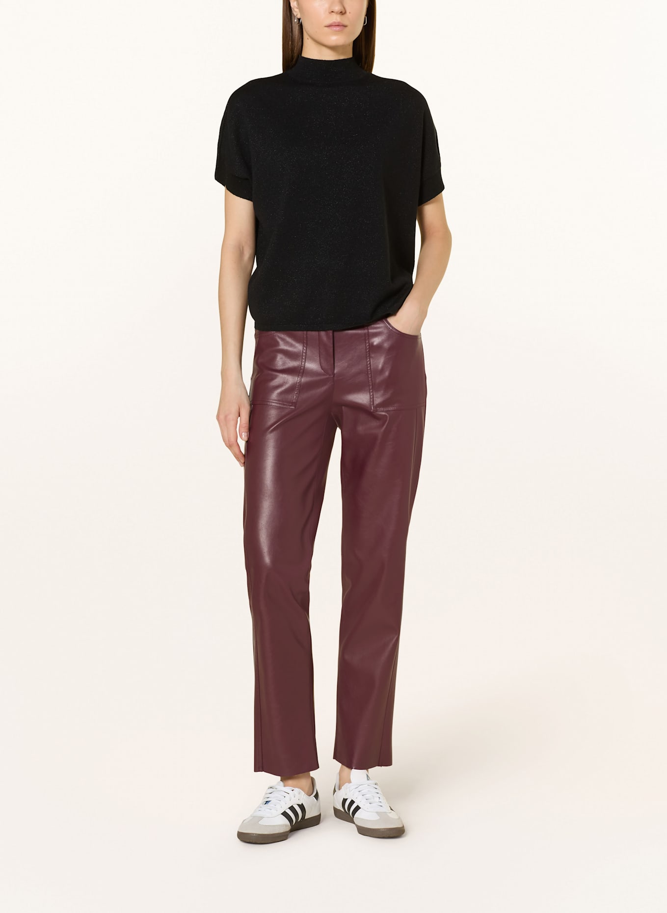 MARC AUREL Hose in Lederoptik: DUNKELROT