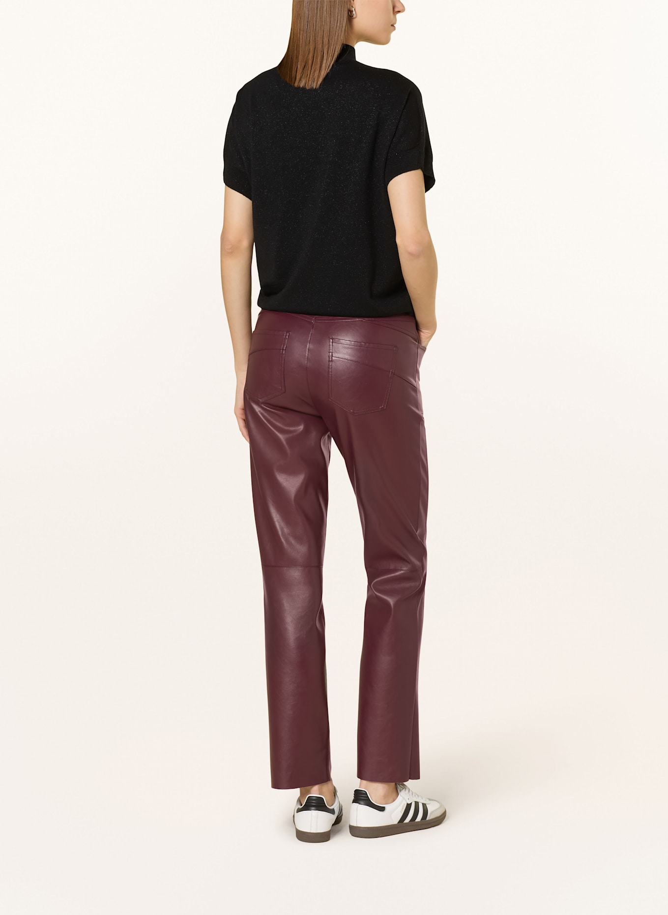 MARC AUREL Hose in Lederoptik: DUNKELROT