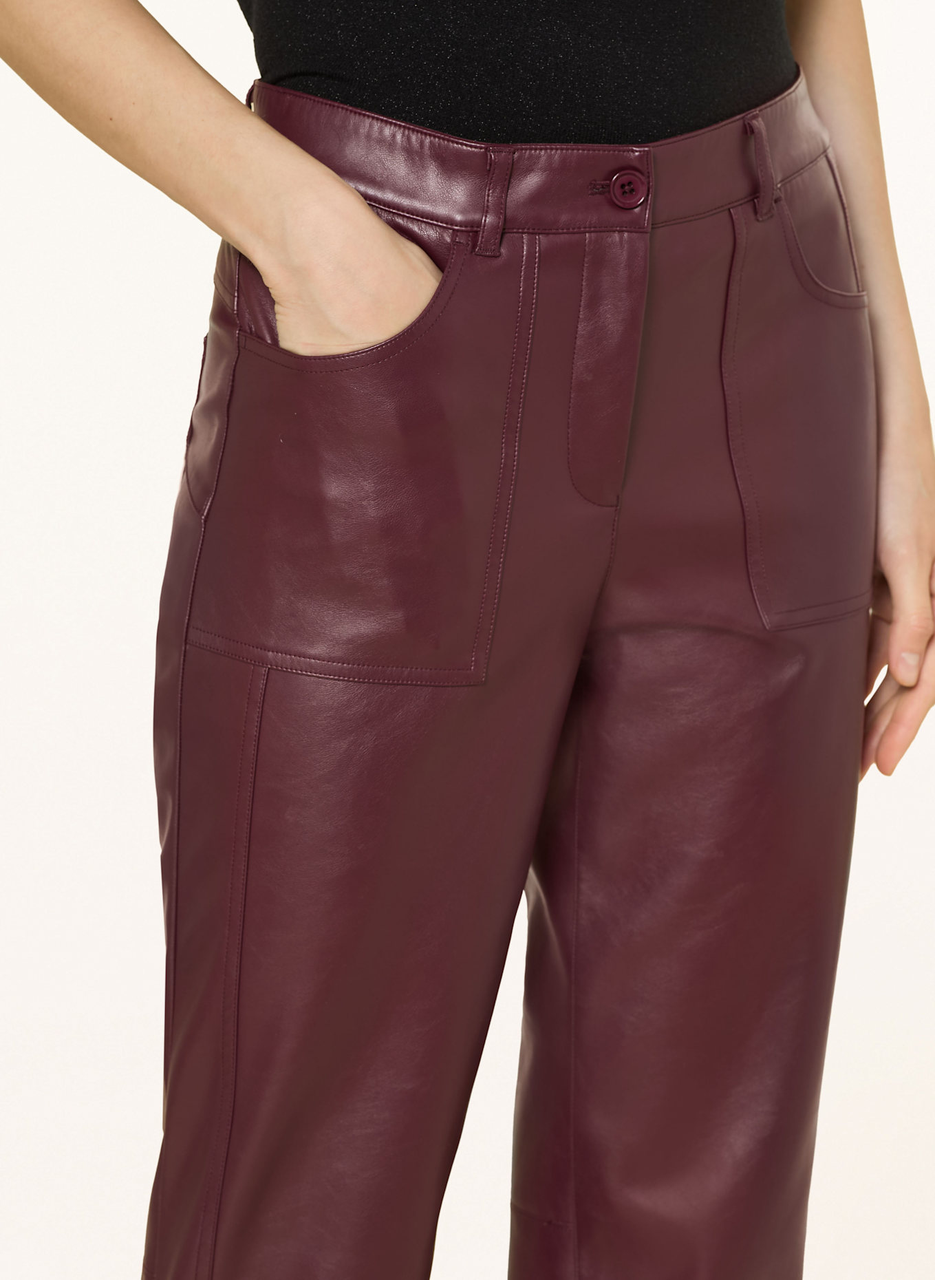 MARC AUREL Hose in Lederoptik: DUNKELROT