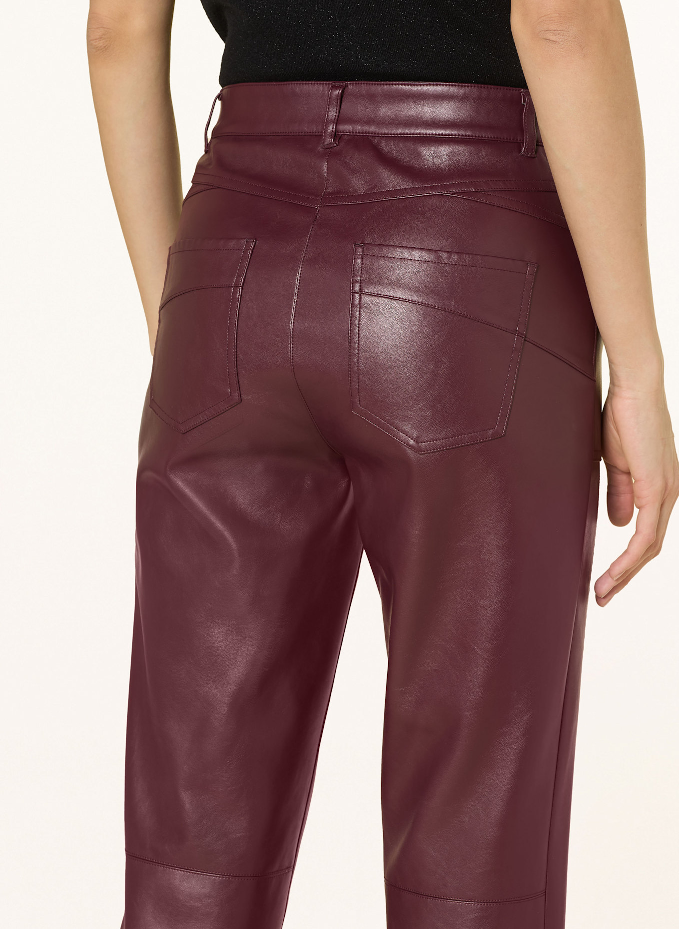 MARC AUREL Hose in Lederoptik: DUNKELROT