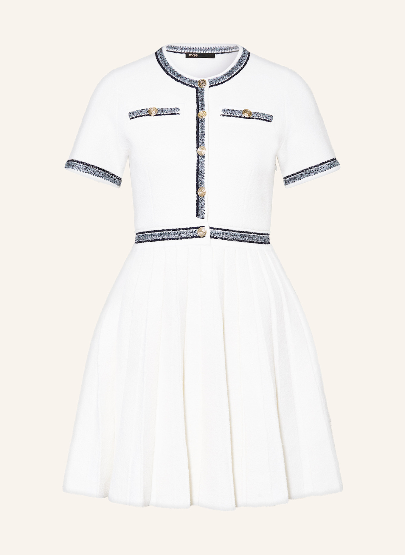 maje Plisseekleid: ECRU