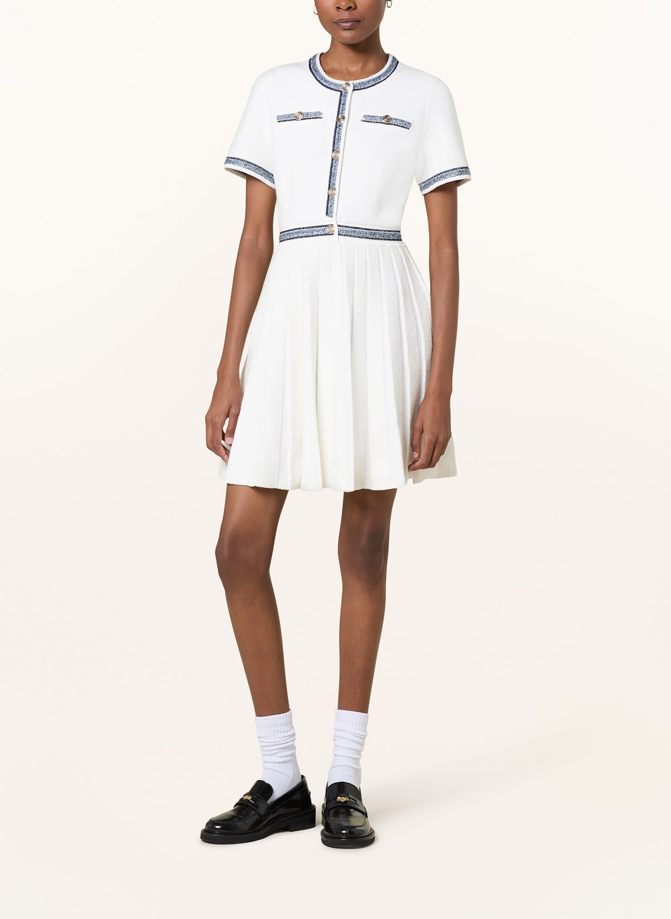 maje Plisseekleid: ECRU