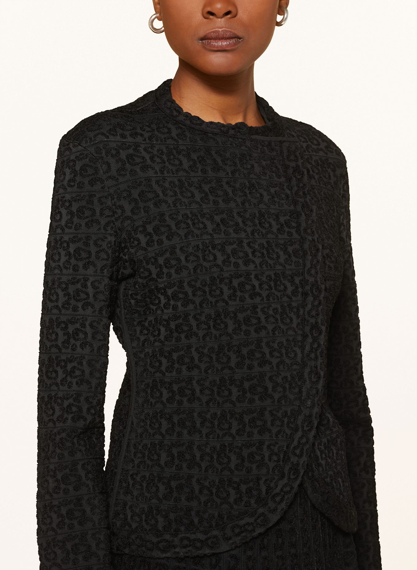 EMPORIO ARMANI Strickblazer: SCHWARZ