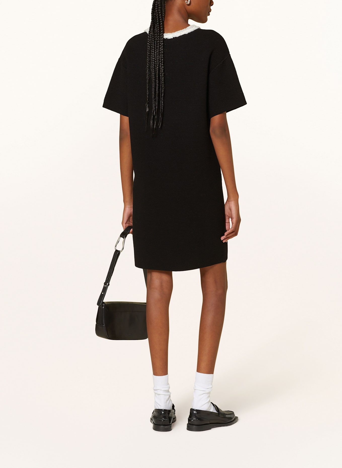 EMPORIO ARMANI Strickkleid: SCHWARZ / ECRU