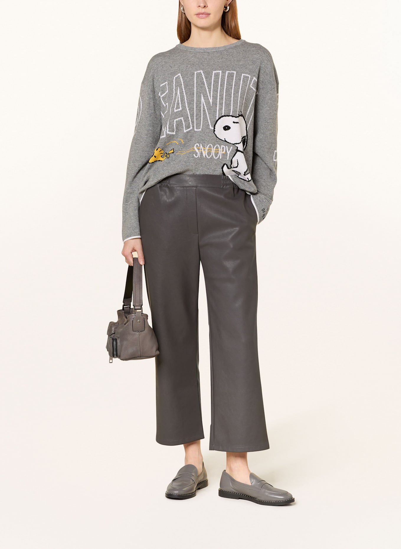 Princess GOES HOLLYWOOD 7/8-Hose in Lederoptik: DUNKELGRAU