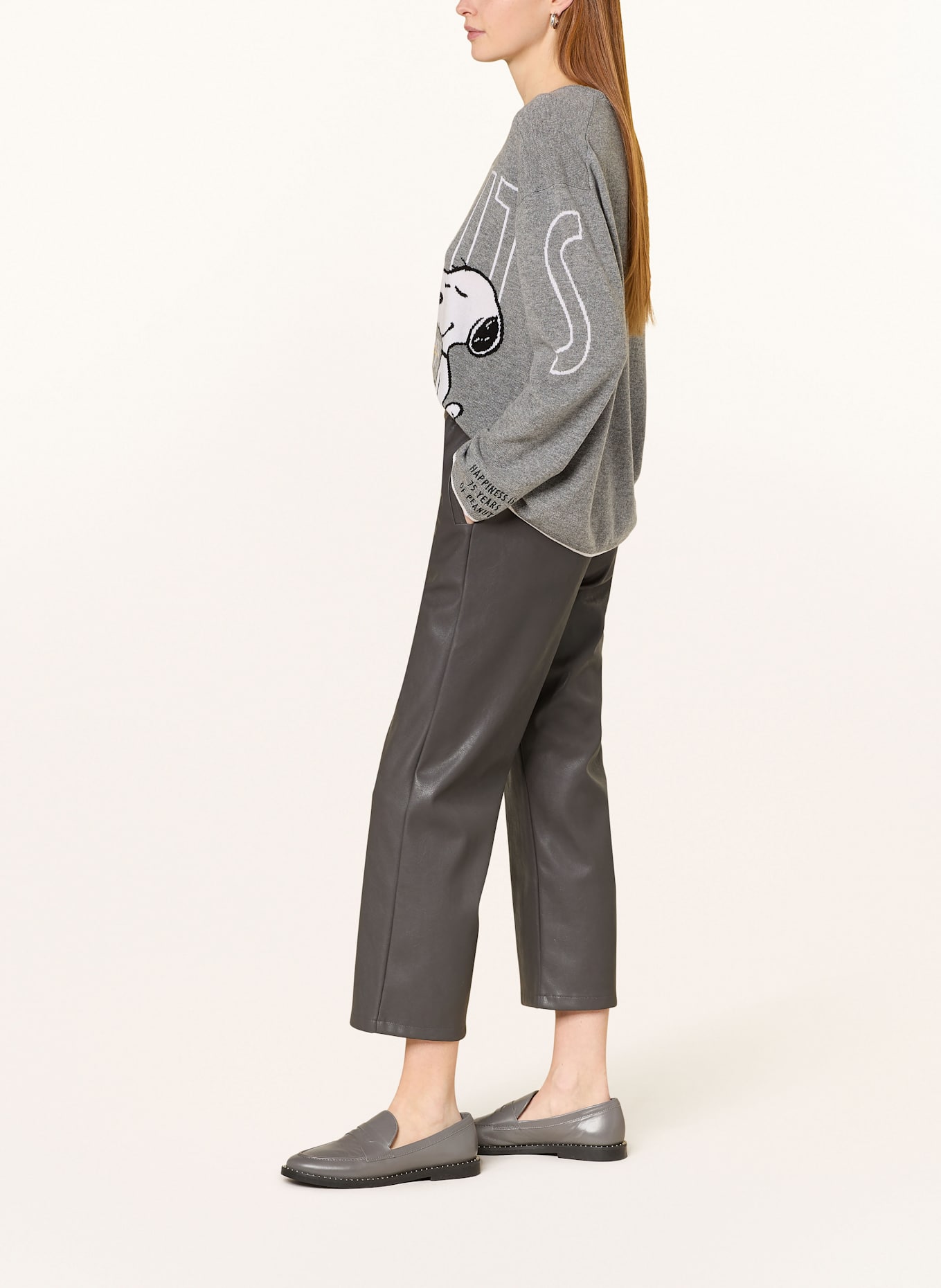 Princess GOES HOLLYWOOD 7/8-Hose in Lederoptik: DUNKELGRAU