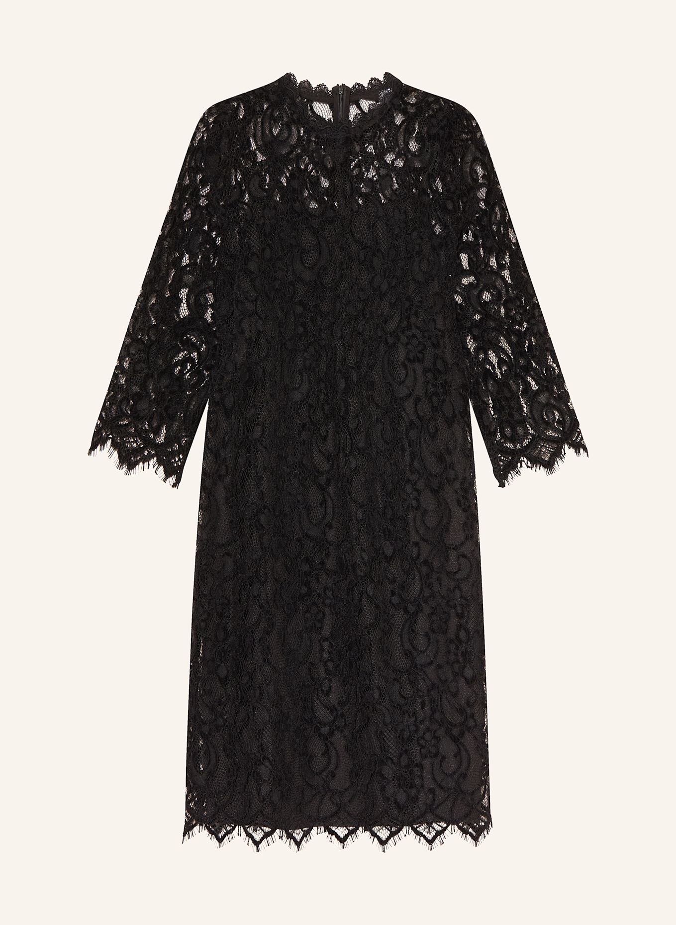 Princess GOES HOLLYWOOD Kleid mit 3/4-Arm und Lochspitze: SCHWARZ