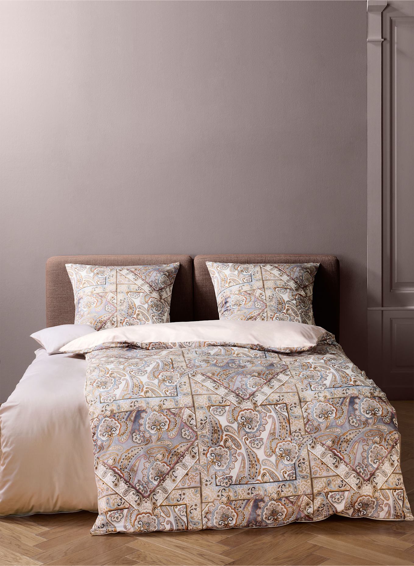 fleuresse Bettwäsche zum Wenden: BRAUN / CREME / GRAU