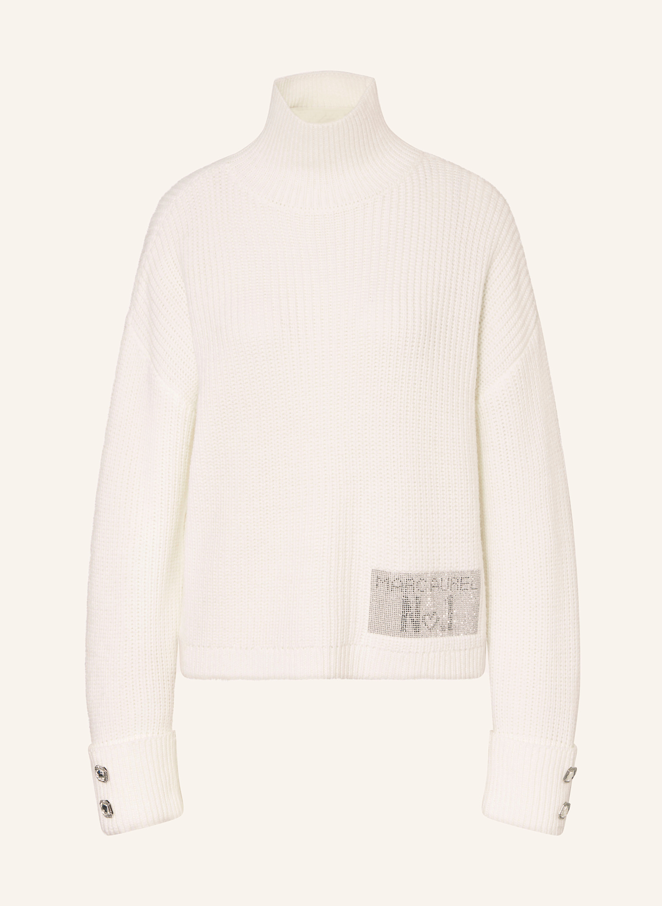 MARC AUREL Pullover mit Schmucksteinen: WEISS