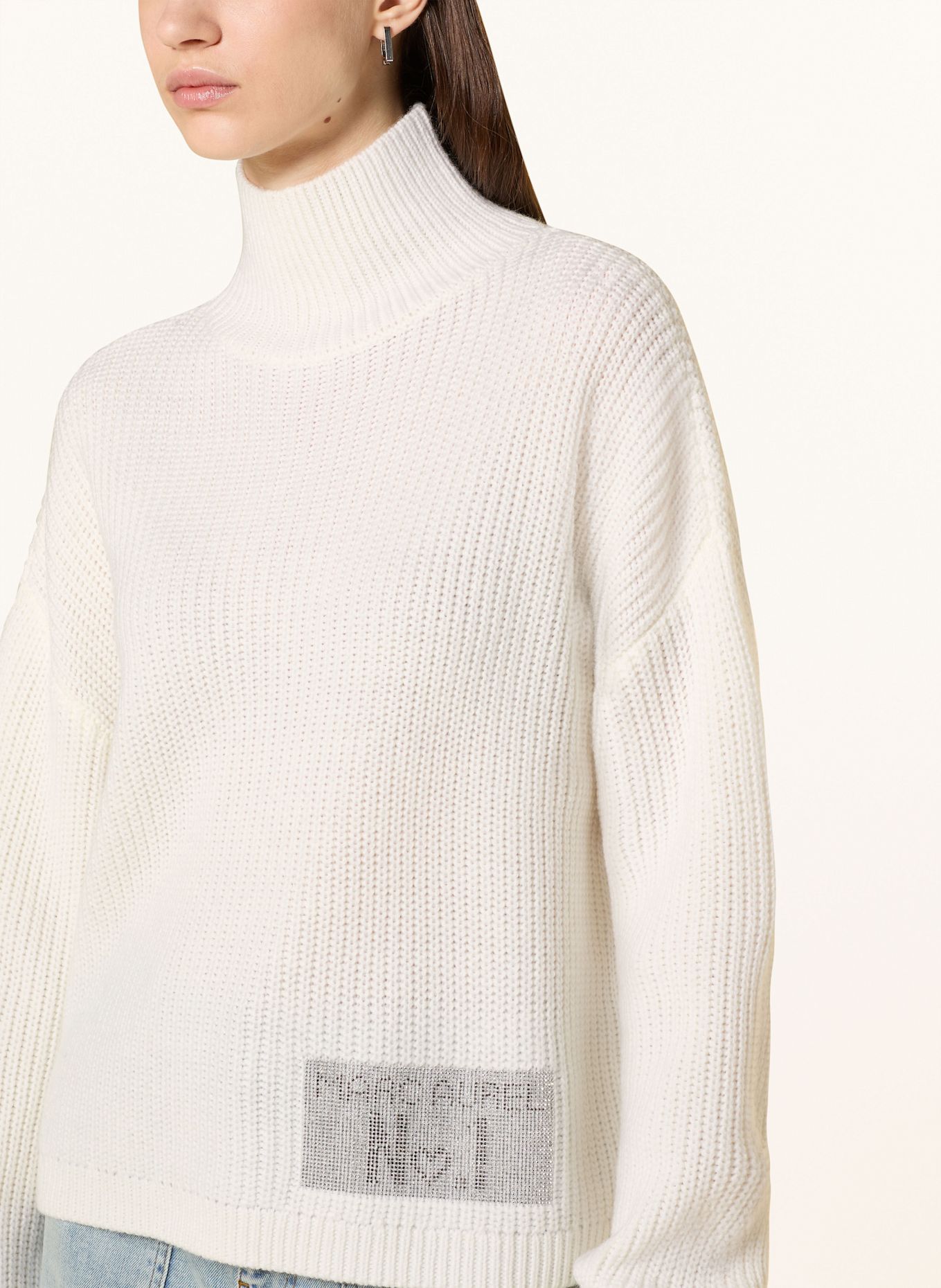 MARC AUREL Pullover mit Schmucksteinen: WEISS