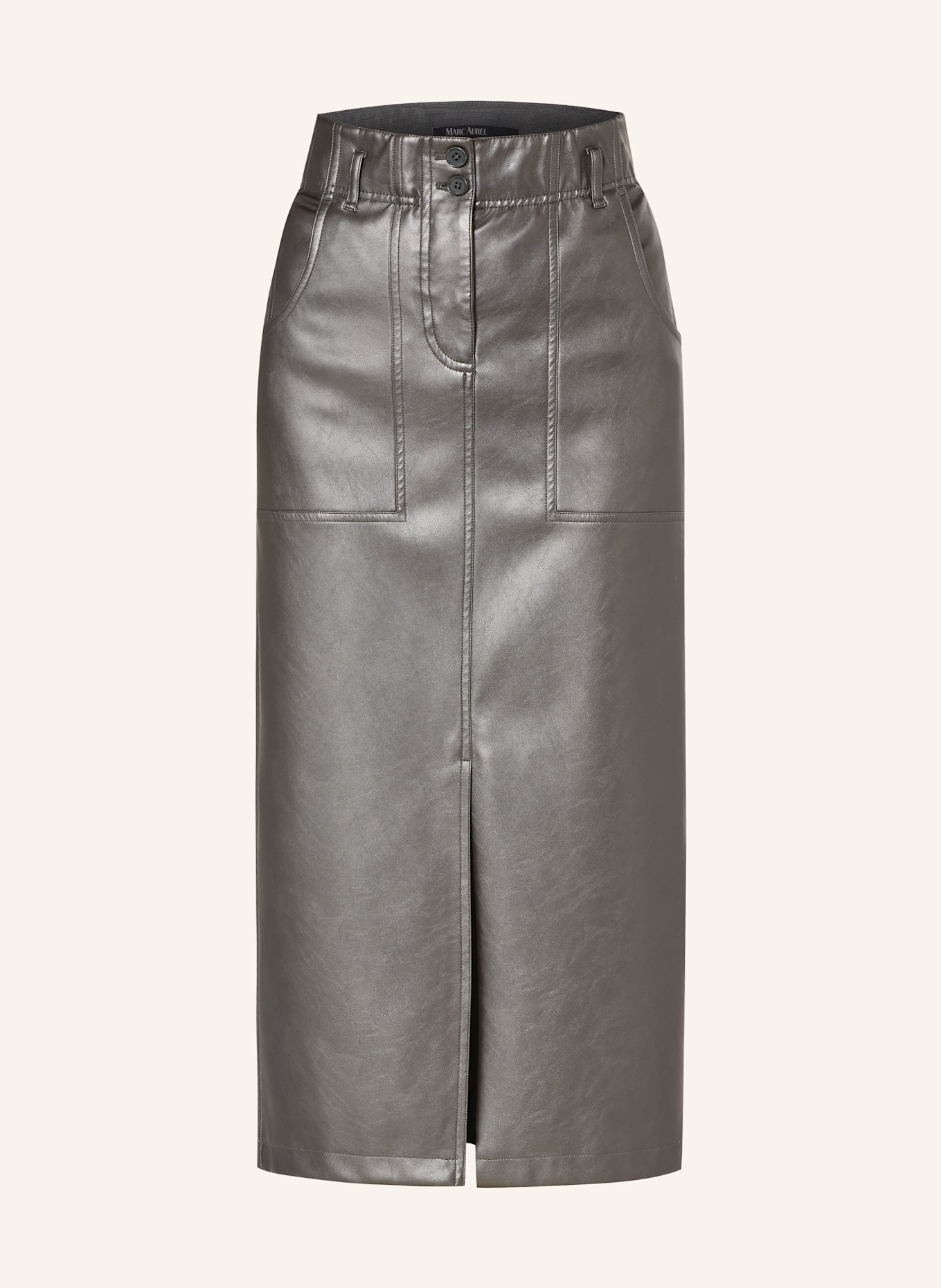 MARC AUREL Rock in Lederoptik: DUNKELGRAU