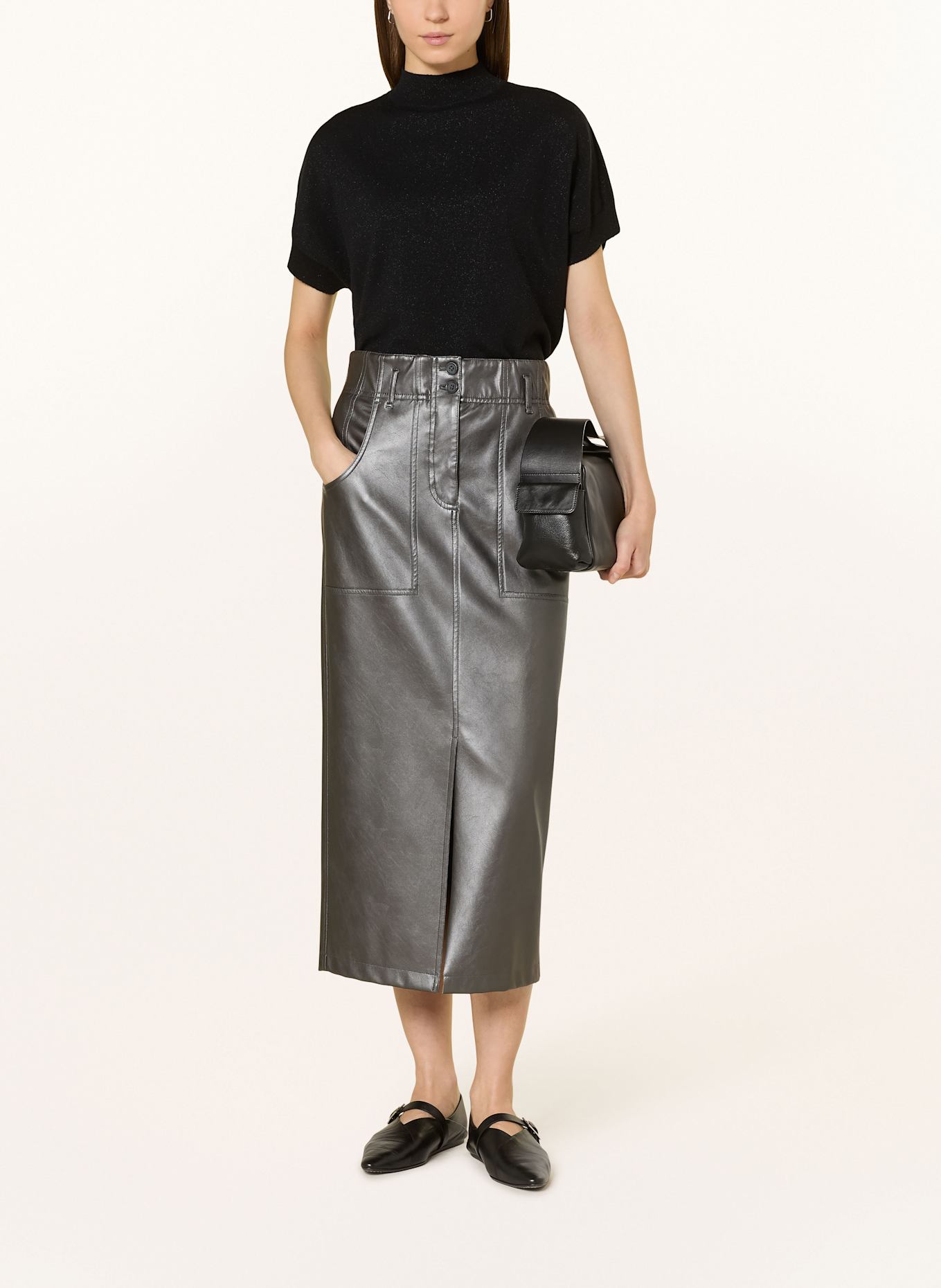 MARC AUREL Rock in Lederoptik: DUNKELGRAU