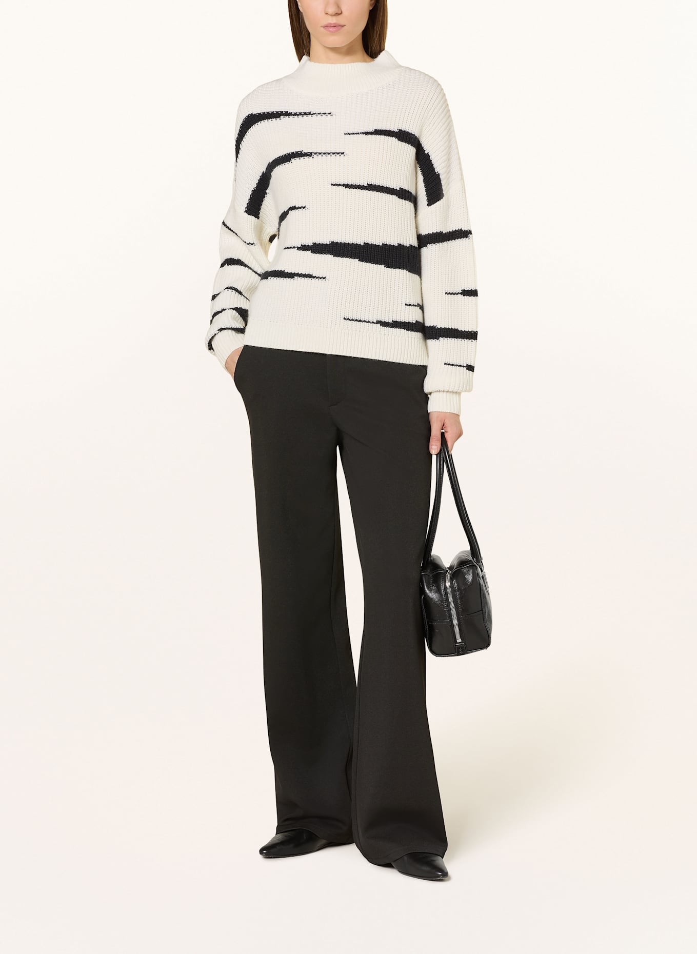 MARC AUREL Pullover: ECRU / SCHWARZ