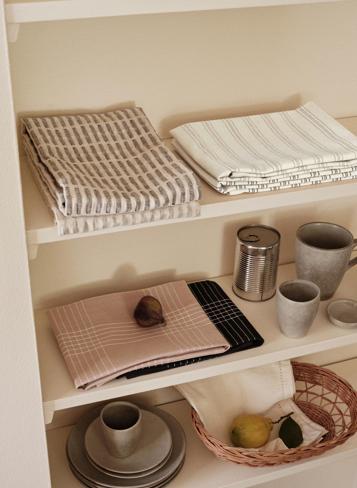 BROSTE COPENHAGEN 2er-Set Geschirrtücher KARL: CREME / TAUPE