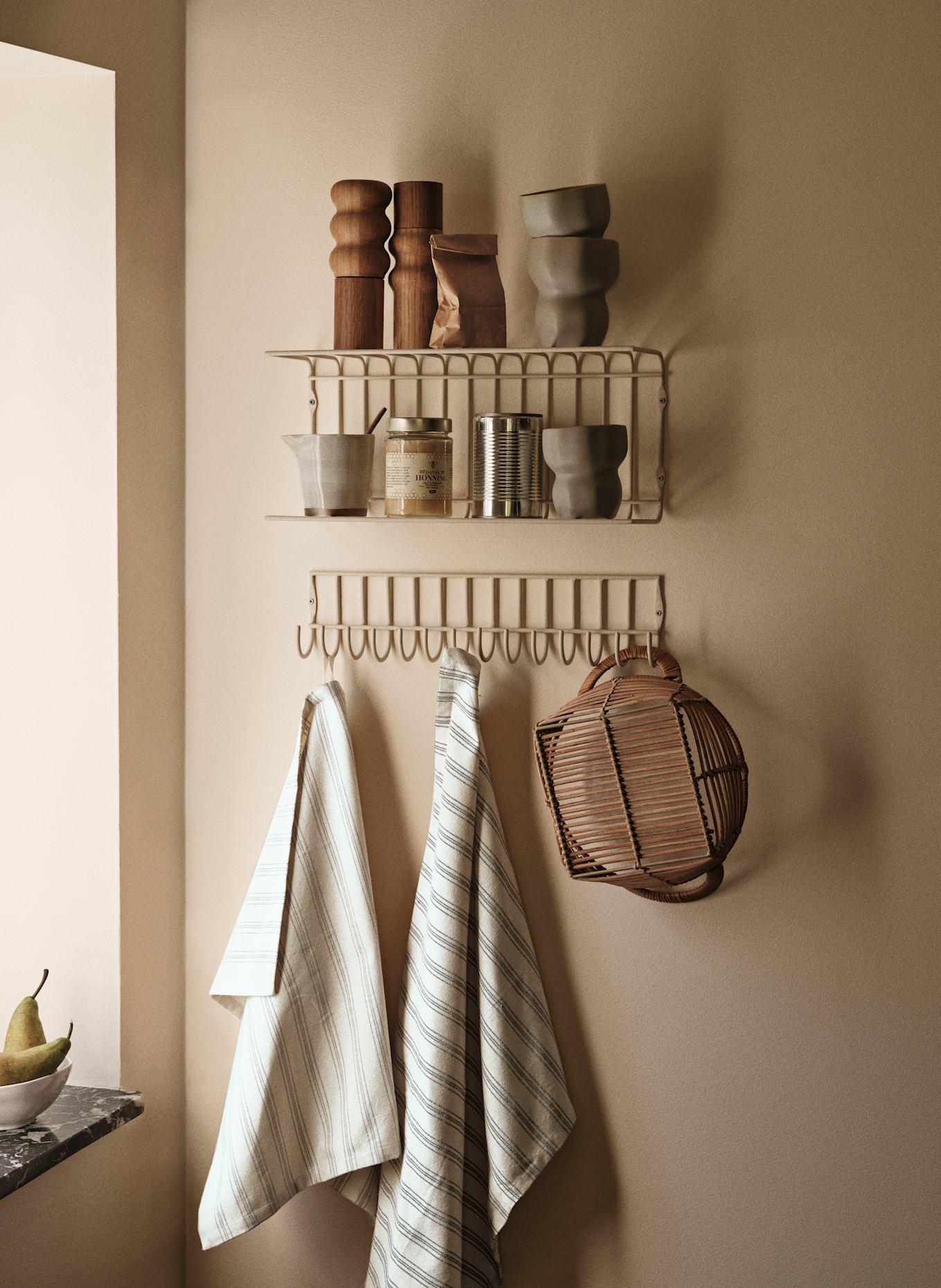 BROSTE COPENHAGEN 2er-Set Geschirrtücher KARL: CREME / TAUPE