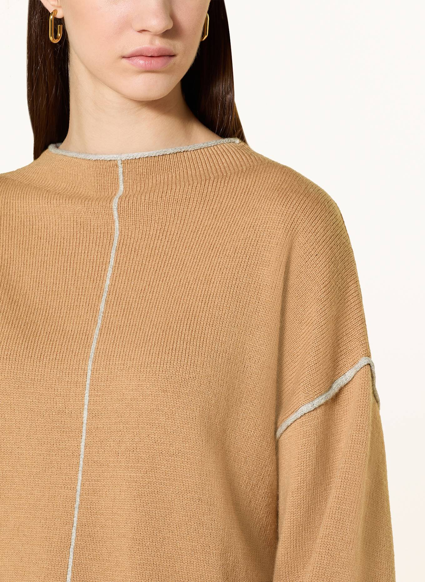 MARC AUREL Sweter: CAMELOWY / JASNOCZARY